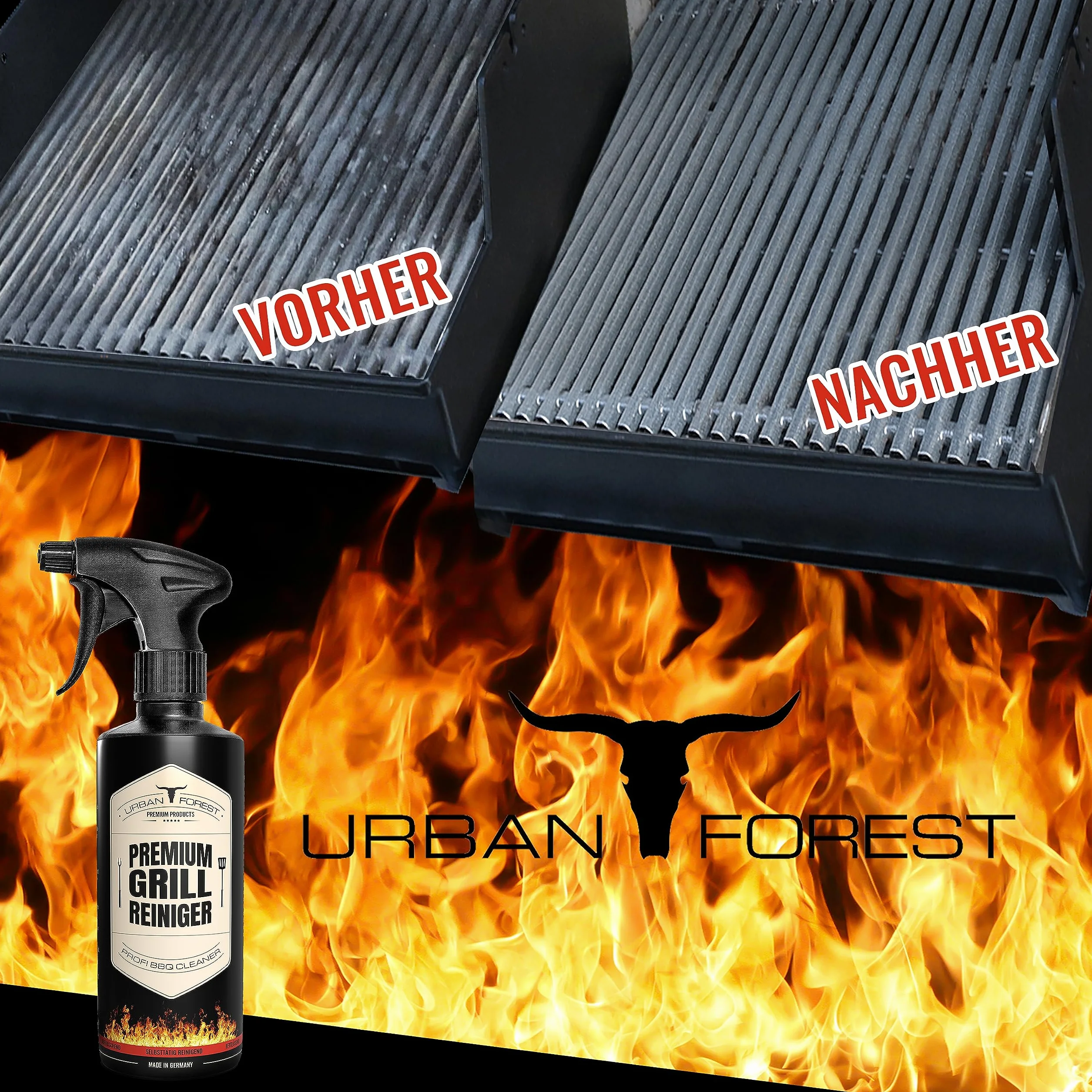 URBAN FOREST® środek do czyszczenia grilla 500 ml do rusztu ze stali nierdzewnej