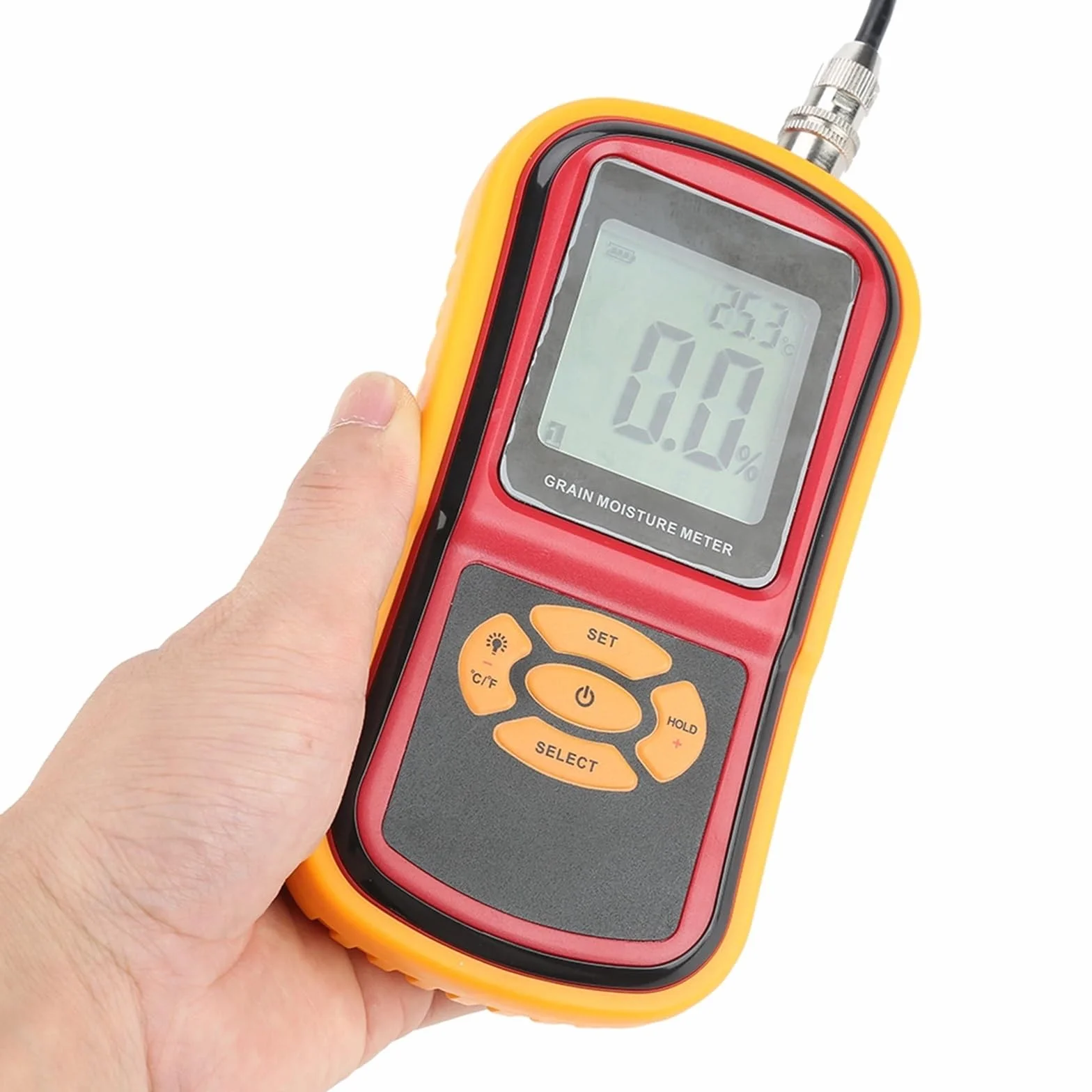 Wilgotnościomierz, Cyfrowy miernik wilgotności, przenośny cyfrowy ziarna LCD do pszenicy, ryżu, kukurydzy i fasoli