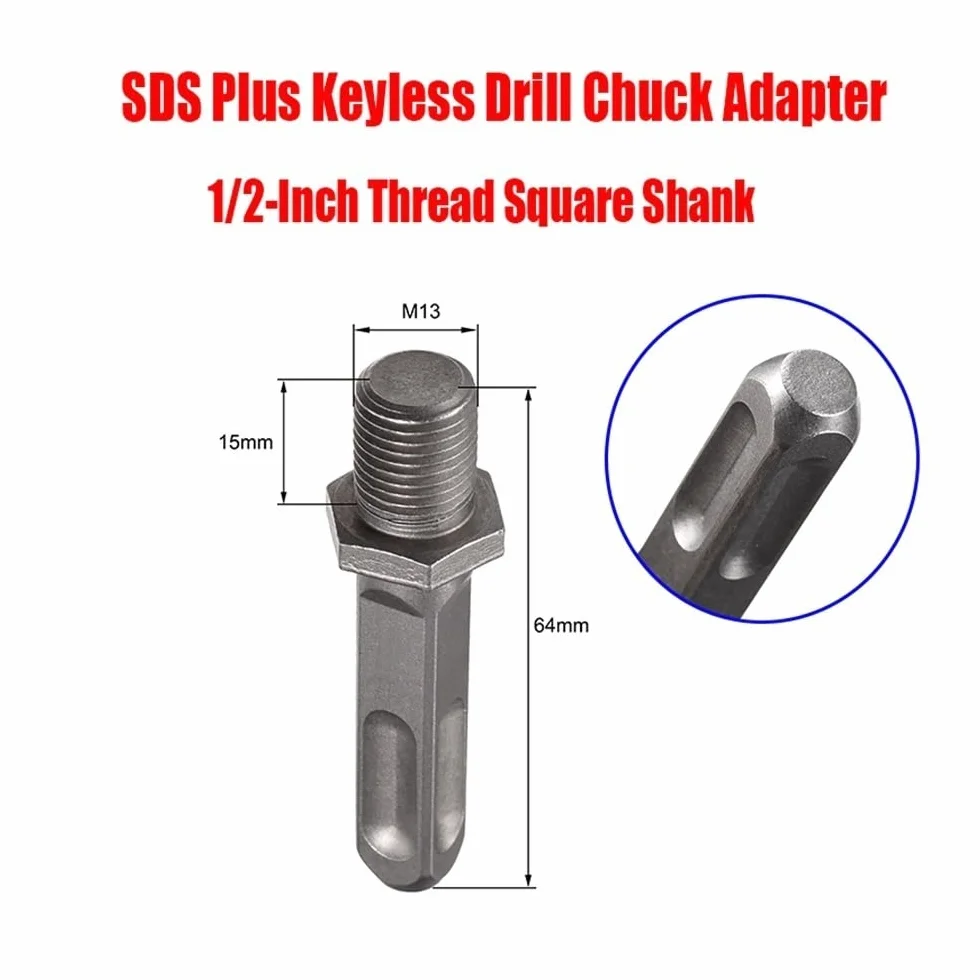 1PC SDS Plus uchwyt wiertarski Adapter konwertuj klucz udarowy wiertarka udarowa wkrętak udarowy na wiertarkę elektryczną-1/2INCH-20UNF (kolor: kwadratowy trzpień)