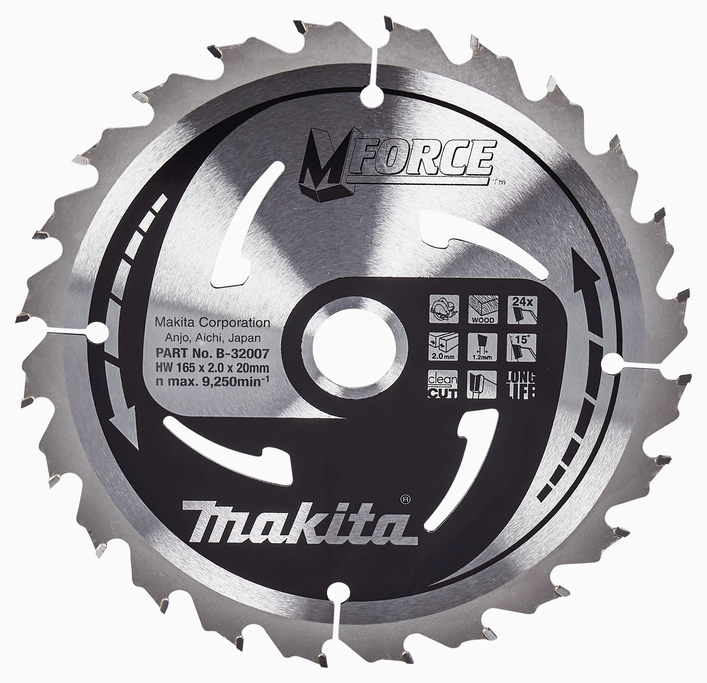 Makita B-32007 Mak-Force brzeszczot do piły tarczowej, 165 mm do ręcznej i stołowej piły tarczowej