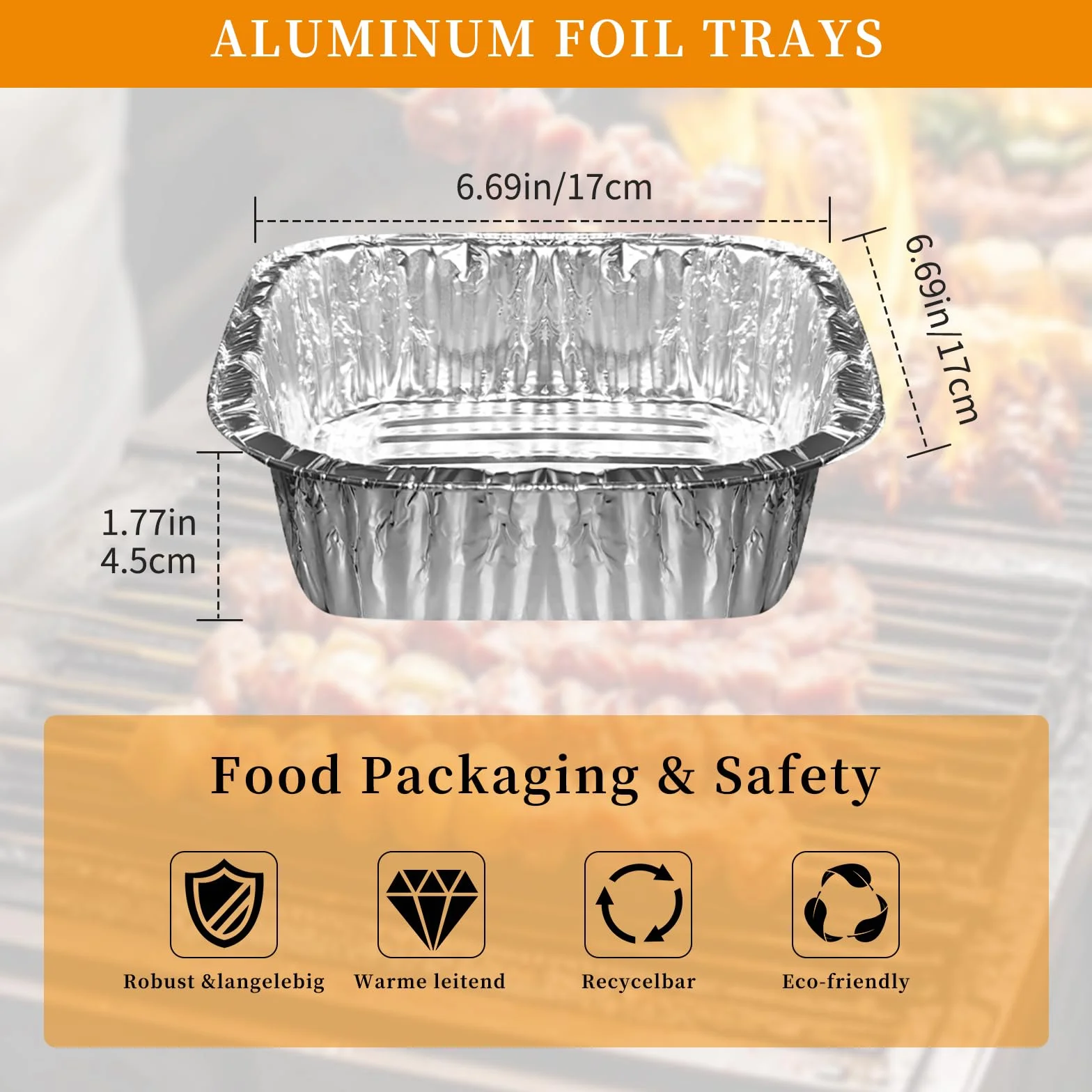 aluminiowy tacki do grilla, 30 sztuk, 1200 ml, grillowania, pieczenia, smażenia i gotowania, tacki na tłuszcz i ociekowe