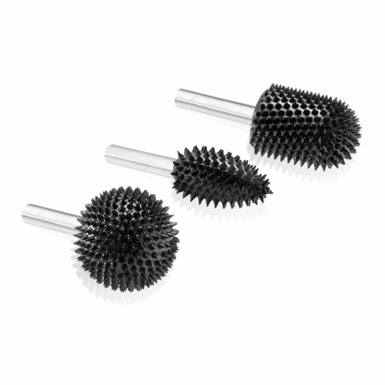 Kutzall 3-Piece Rotary Burr Kit - 1⁄4" Shaft, Very Coarse - Woodworking Attachment for Bosch, DeWalt, Makita, Milwaukee Tools - Structured Tungsten Carbide