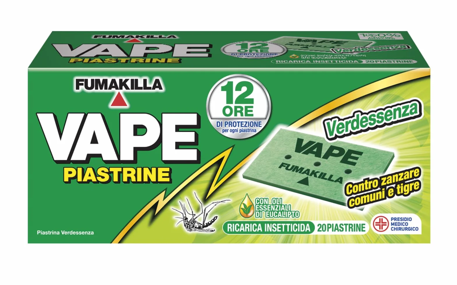 Vape zielonki 20 płytek komary zwykłe tygrysie ochrona 12 godzin