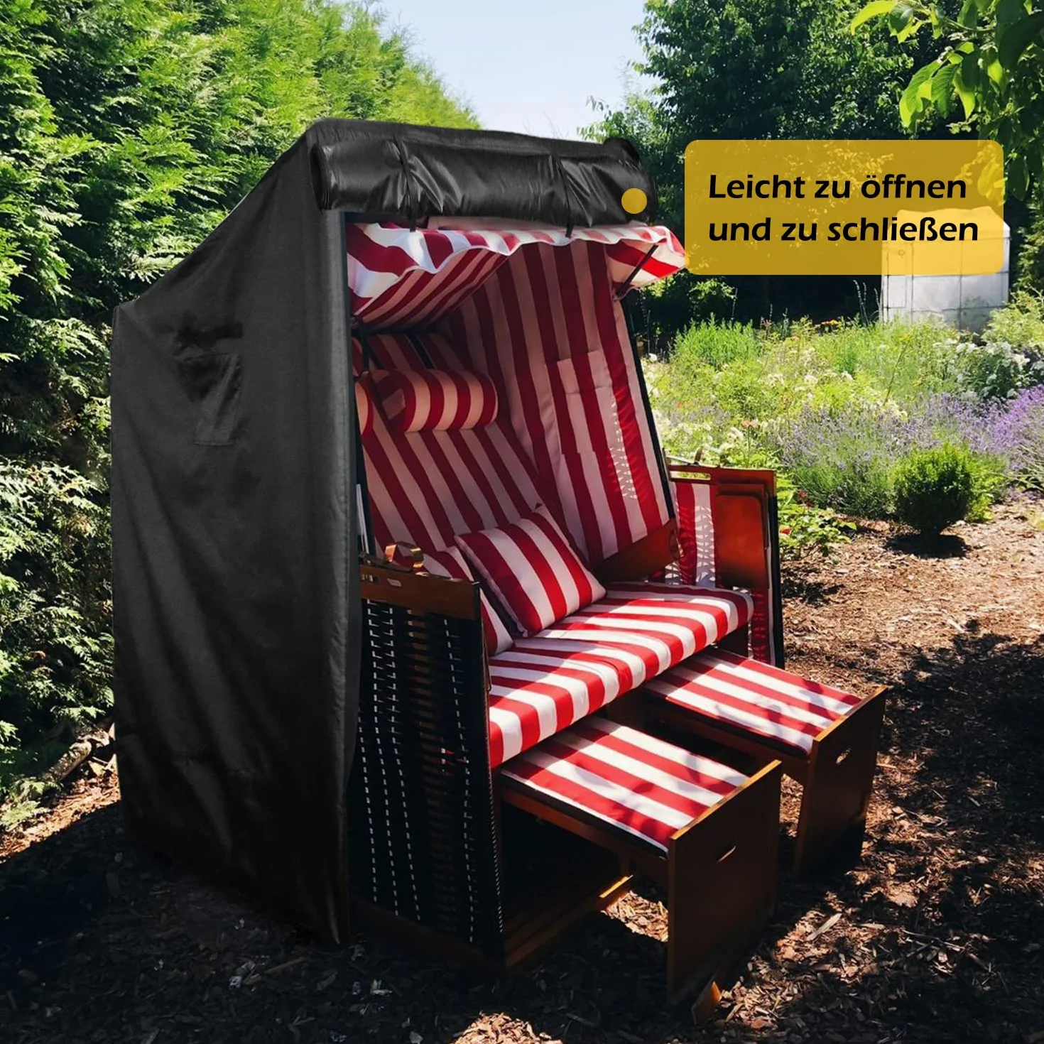 Pokrowiec ochronny na kosz plażowy 600D Oxford 2-osobowy 110x120 cm wodoszczelny