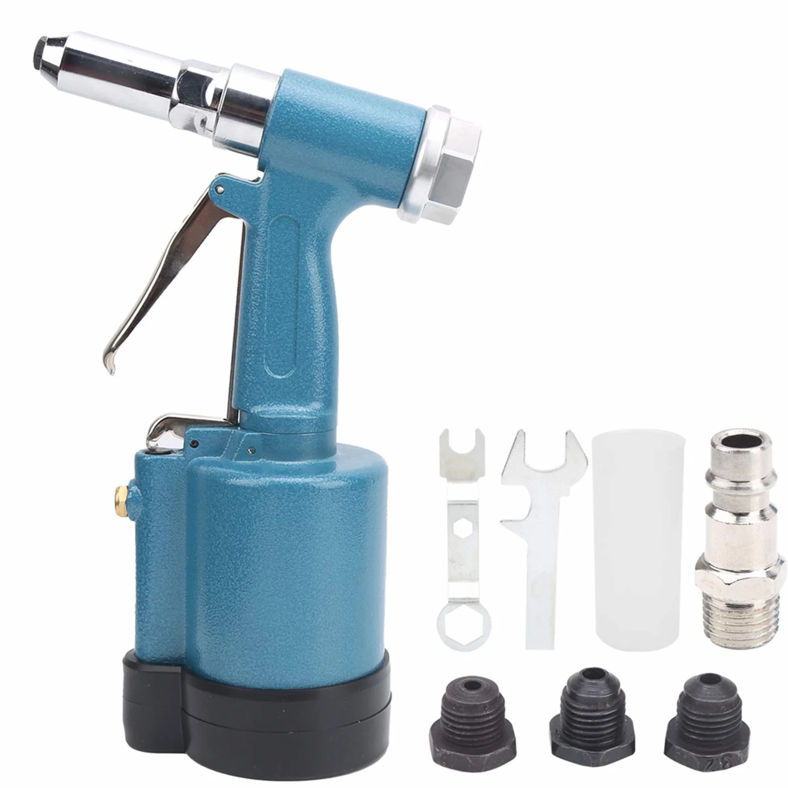 Pneumatyczny pistolet do nitowania, KP-702 Blue Air Nitownica Przemysłowa 3-szczękowa nitownica pneumatyczna Aluminiowa konstrukcja hydrauliczna dla lotnictwa(European Style)