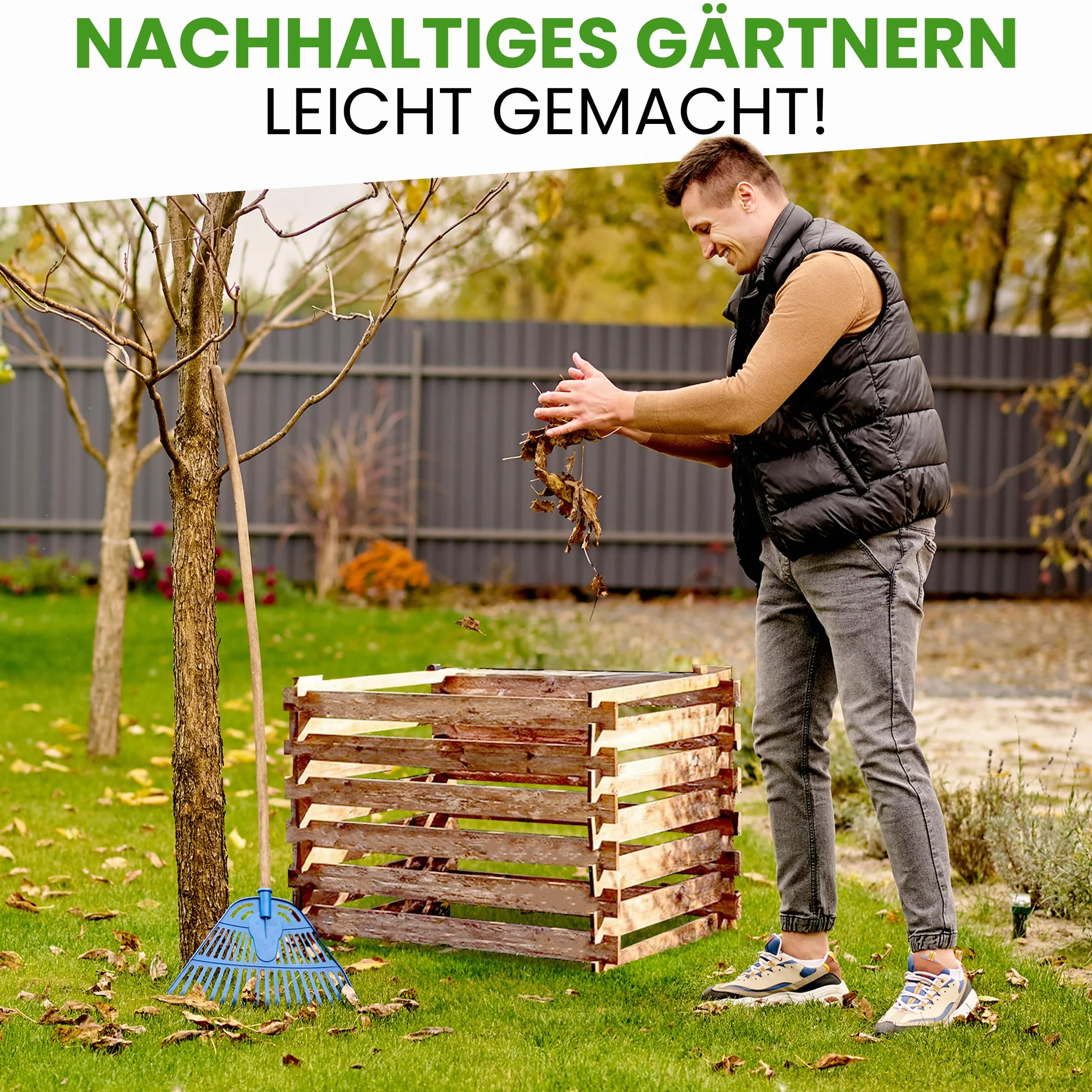 Gartenwelt Riegelsberger Drewniany kompostownik z sosny brązowej 120 x 120 x 70 cm