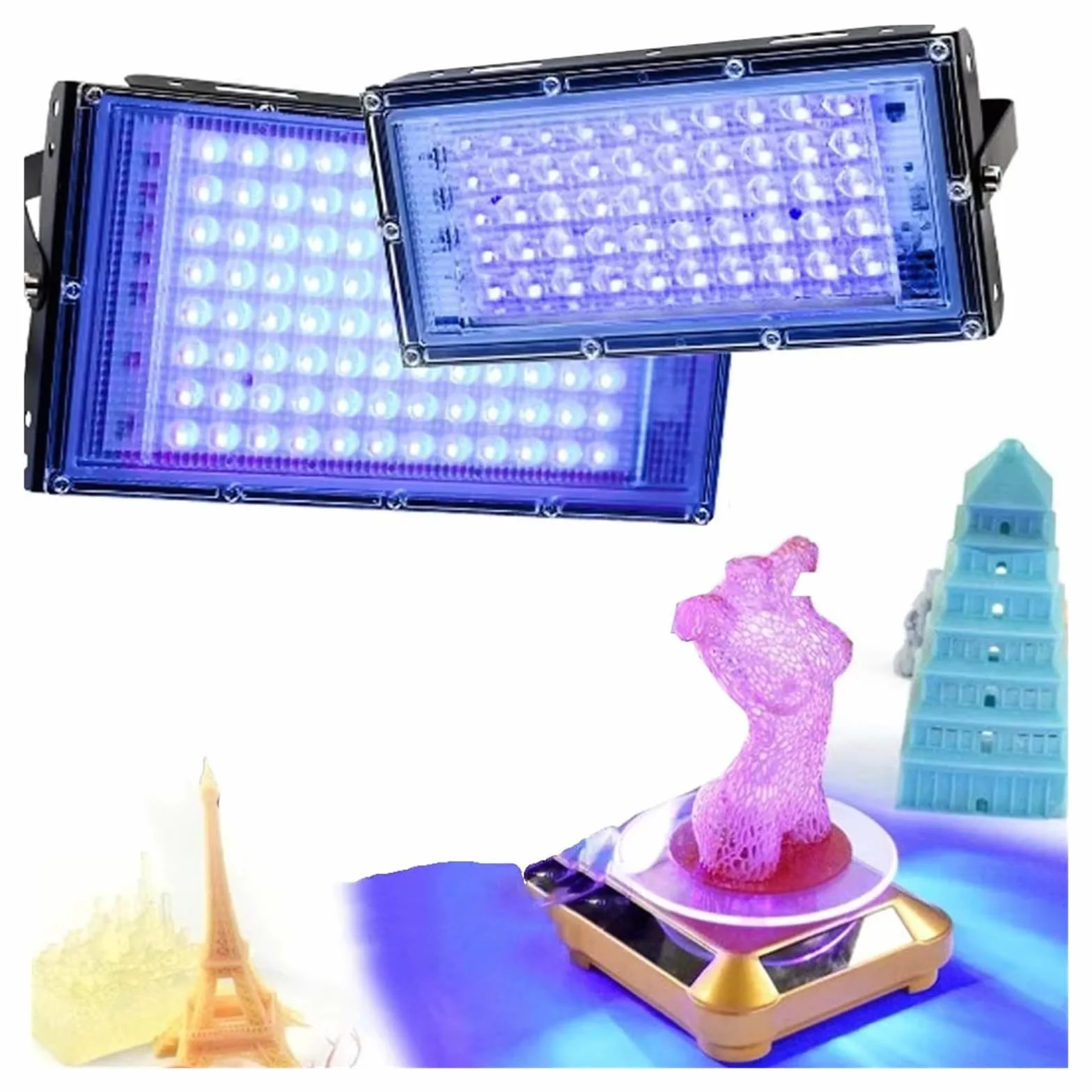200W 300W LED Lampa utwardzająca ultrafioletowa 395nm 365nm 405nm UV Klej Drukowanie Natryskowe Malowanie Żywica Atrament Żywica DIY Utwardzanie Utwardzać żywicę światłoczułą(100W,395nm*365nm)