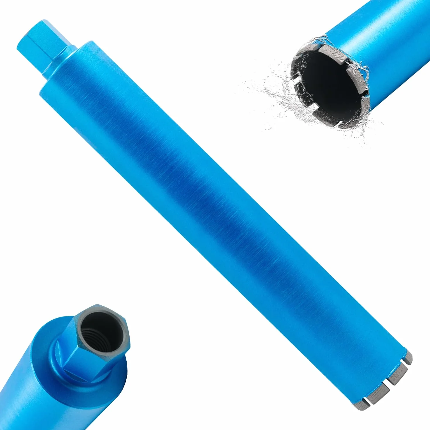 Diamentowa koronka wiertnicza 1¼" UNC do koronki rdzeniowej koronka wiertnicza na mokro spawana laserowo DM 82 mm L 450 mm