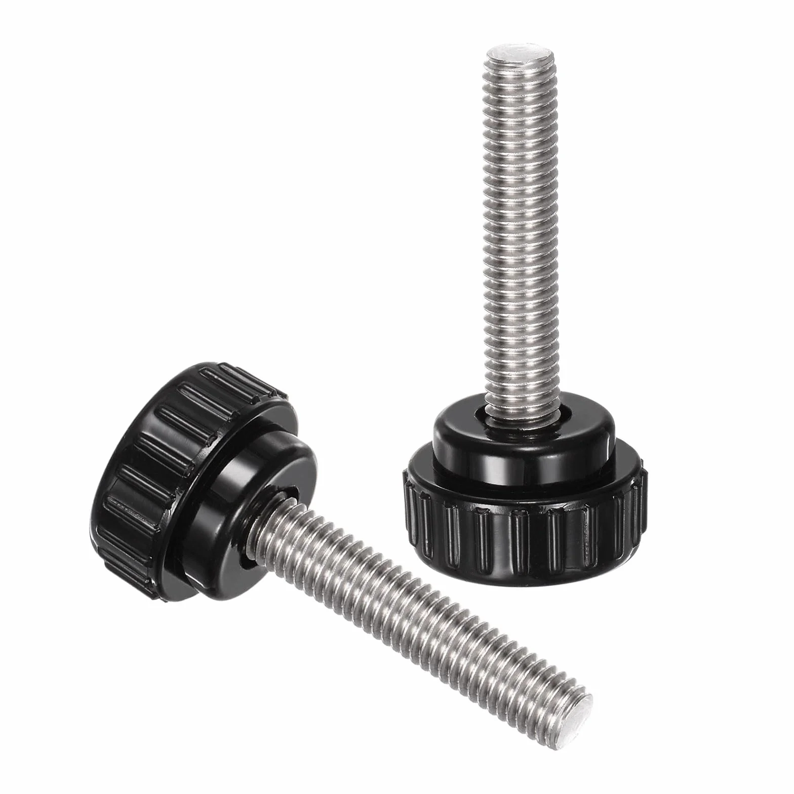 QUARKZMAN 4 sztuki śrub radełkowanych z gwintem M8 x 45 mm x 25 mm śruba z łbem okrągłym ze stali nierdzewnej 304 bolce z uchwytem okrągłym, guziki zaciskowe 25 mm, śruby kciukowe, śruba napinająca do