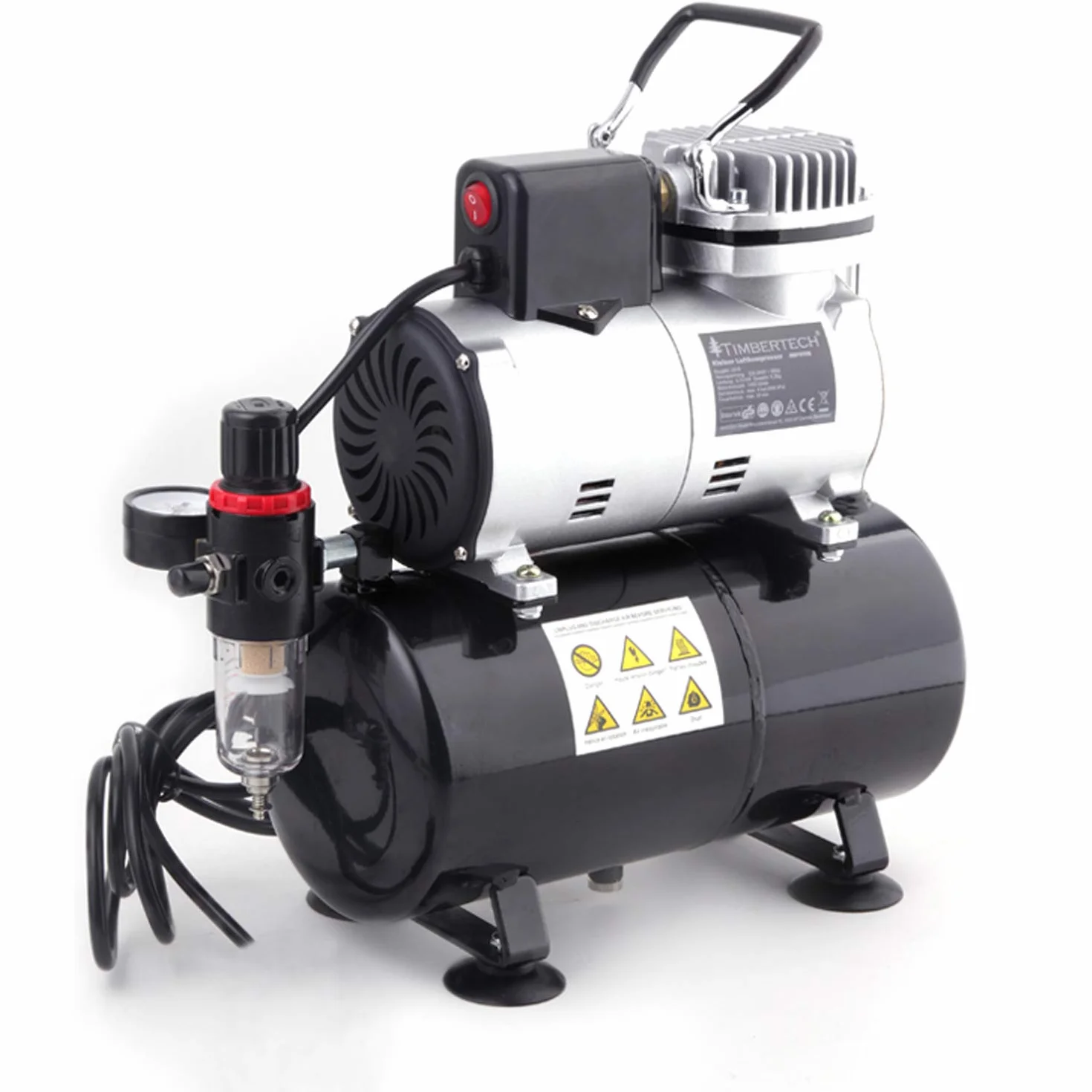 Timbertech Professional tłokowy cicha sprężarka Airbrush z wentylatorem chłodzącym Abpst08 do hobby, tatuażu, paznokci itp