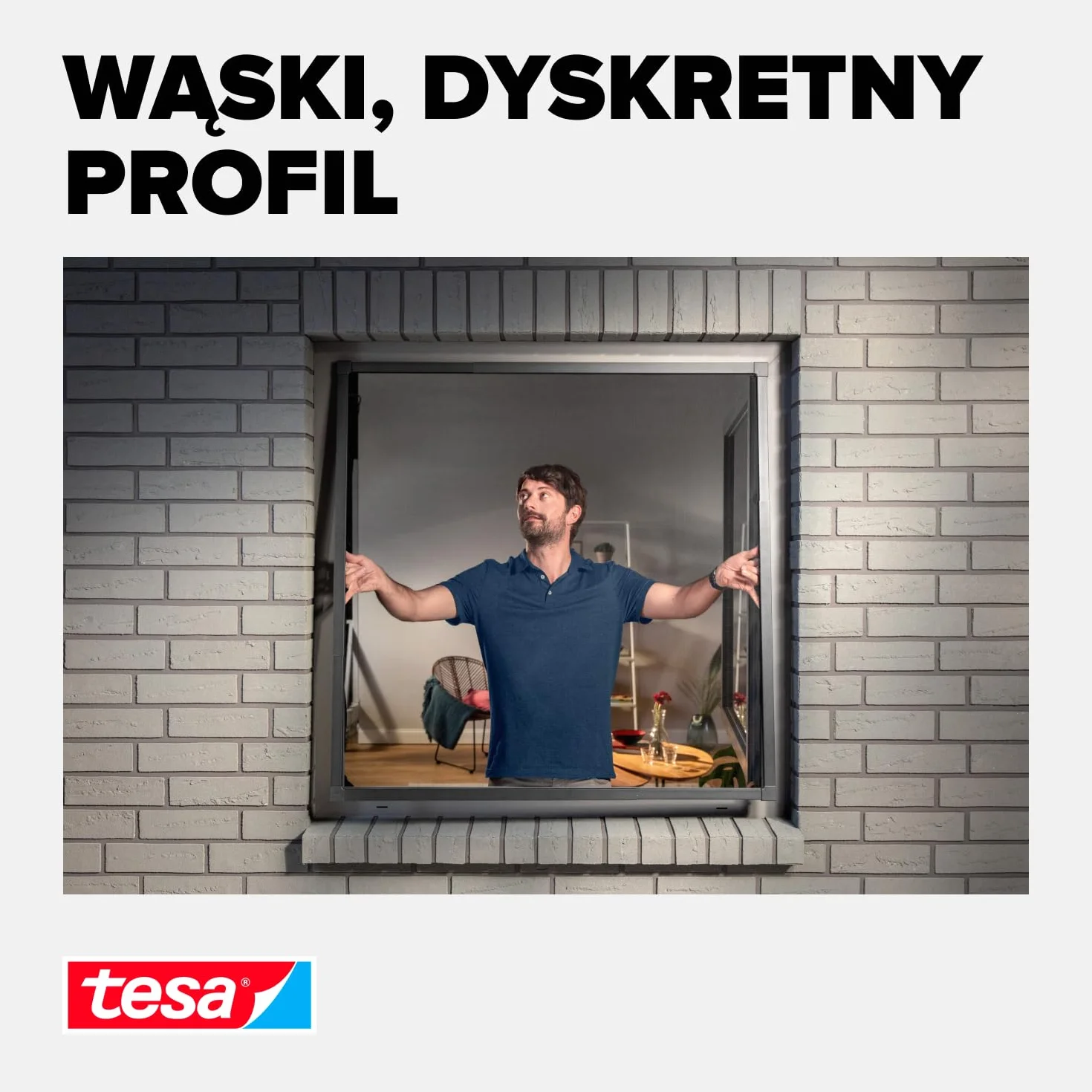 tesa INSECT STOP FALT Aluminum Frame for Windows 80x80-140x140 cm antracyt