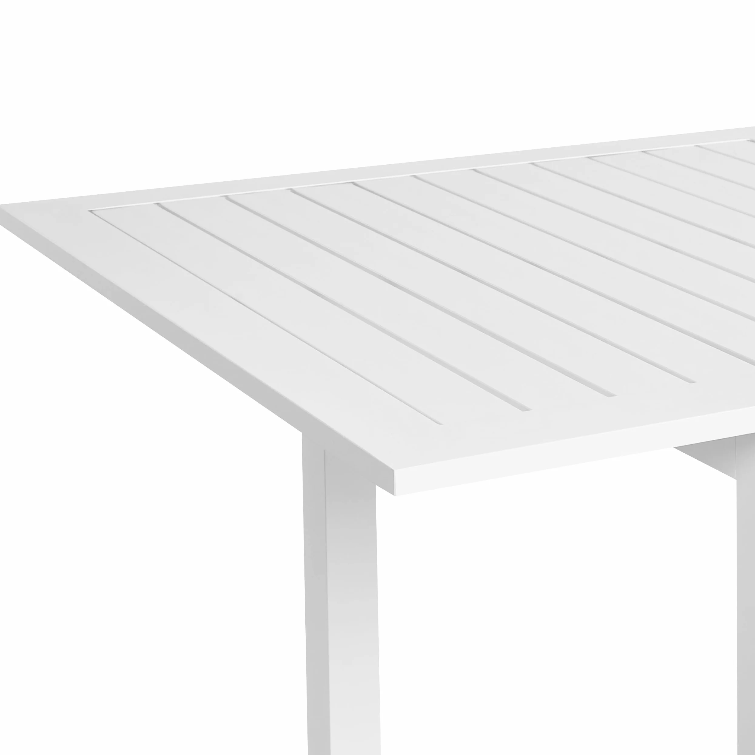 Stół ogrodowy rozkładany Skaloma 180/240 x 90 cm aluminium biały