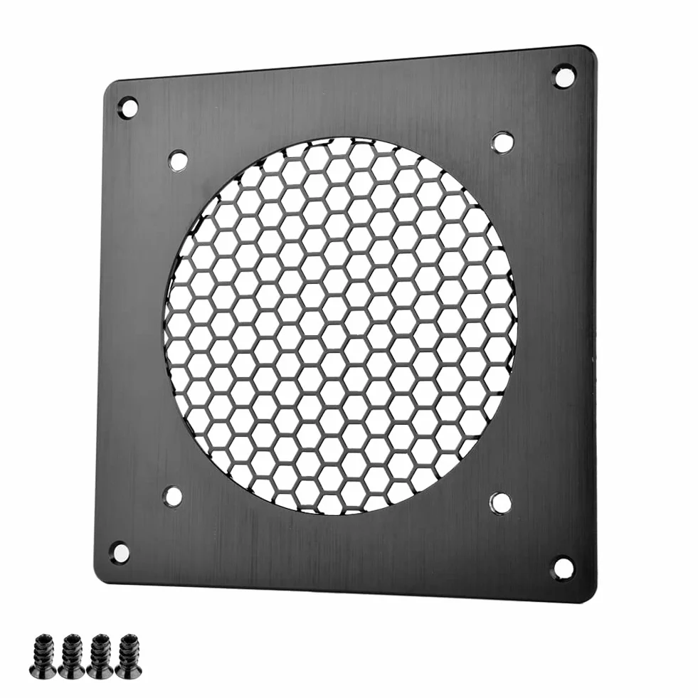 Kratka wentylacyjna 120 mm, osłona wentylatora do PC, komputera, AV, szafek elektronicznych (szczotkowany metal, 1 sztuka) (1PK)