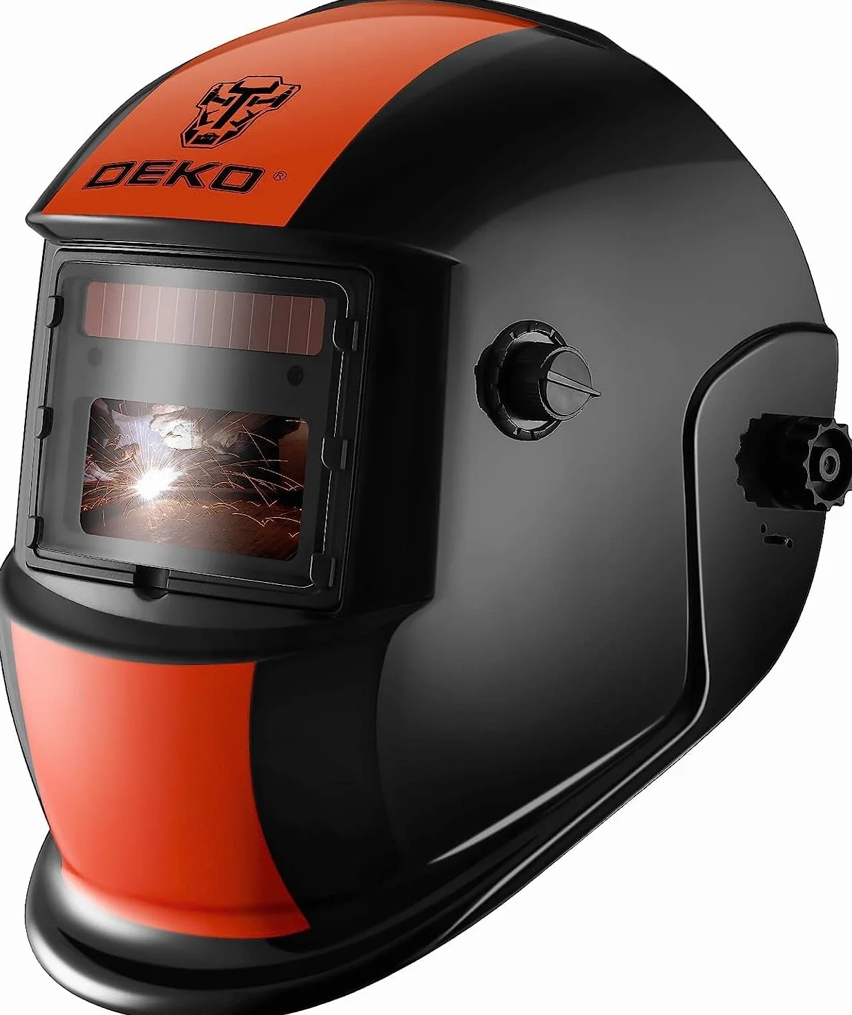 Kask spawalniczy automatyczny True-Color zasilany energią słoneczną: DEKO kask spawalniczy do samochodu, maska spawalnicza do ARC MMA MIG TIG, parasol spawalniczy DIN 4/9-13, klasa optyczna 1/2/1/2