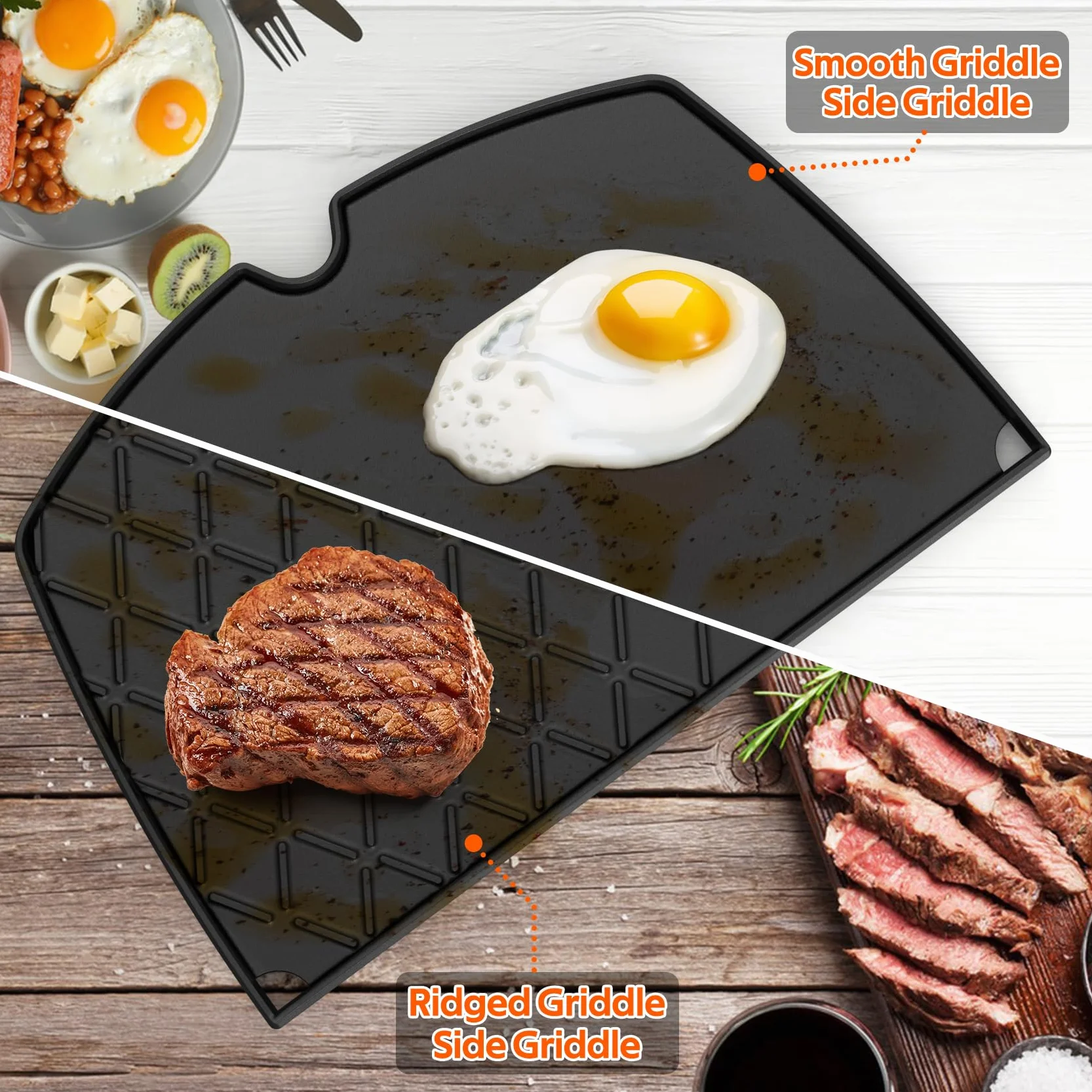 Onlyfire żeliwna płyta grillowa do Weber Q100 Q120 Q140 Q1000 Q1200 Q1400 32x21,3 cm odwracalna