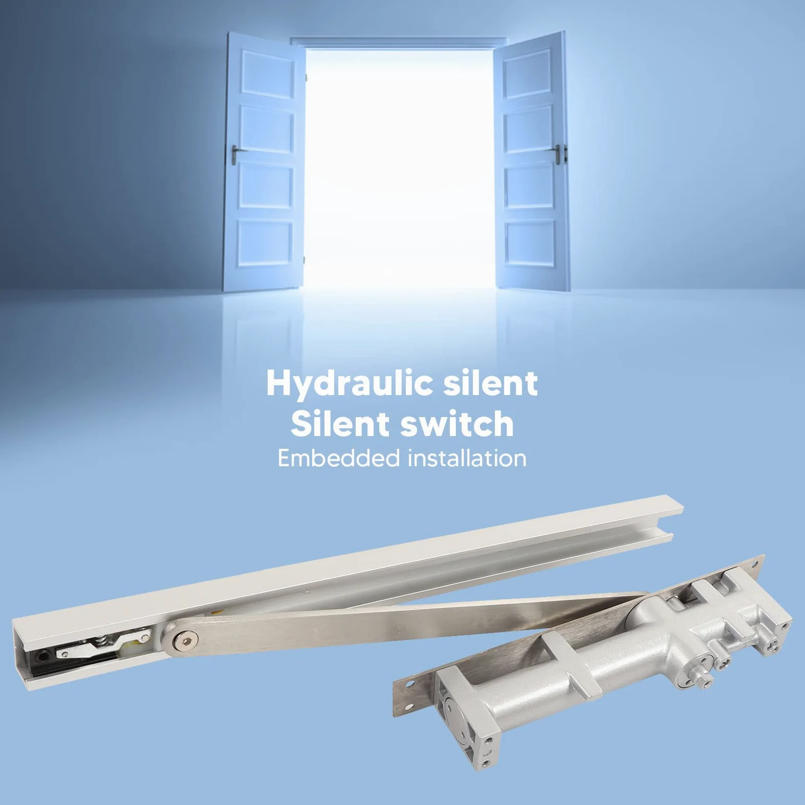 Hydrauliczny samozamykacz do drzwi, regulowany cichy przełącznik prędkości do bezpiecznego zamykania, komercyjny samozamykacz do hoteli, pensjonatów, biur, odlew aluminiowy