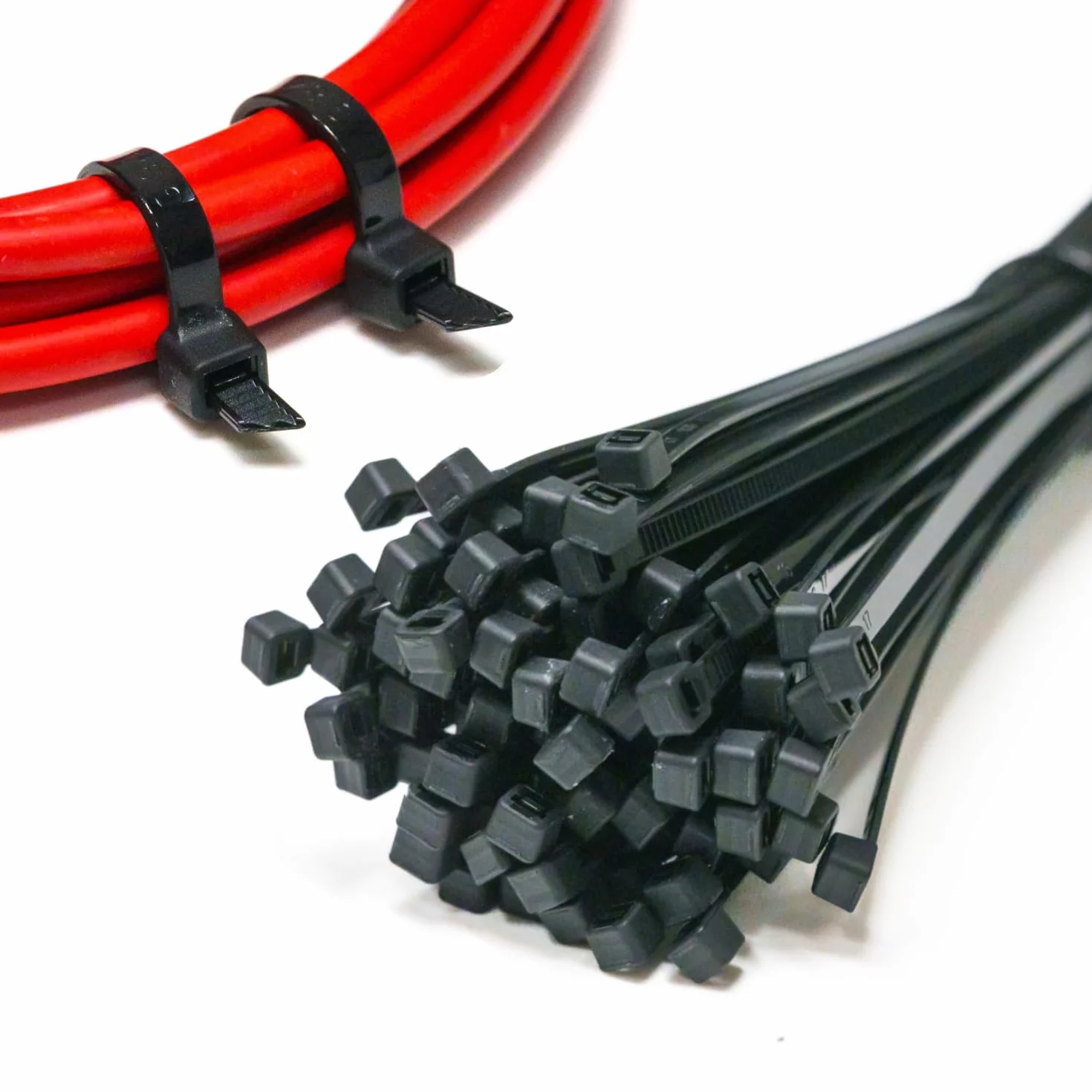 Opaski Kablowe Zaciskowe, Nylon PA66, Odporne na UV, 3.6x300 mm, 100 Sztuk, do Instalacji Elektrycznych i Fotowoltaicznych