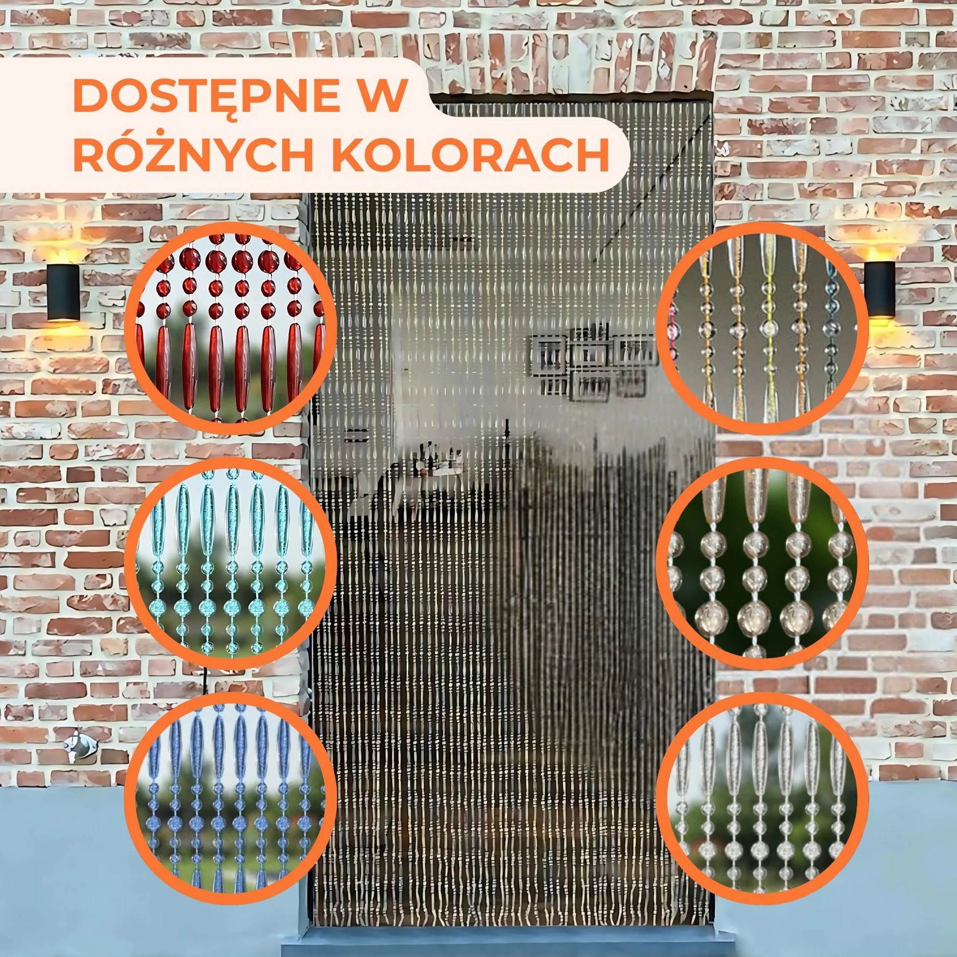 Trente zasłona z koralików, różne rozmiary i kolory, siatka przeciw owadom na drzwi balkonowe, zasłona koralikowa przeciw owadom, moskitiera multikolor 100 × 230 cm