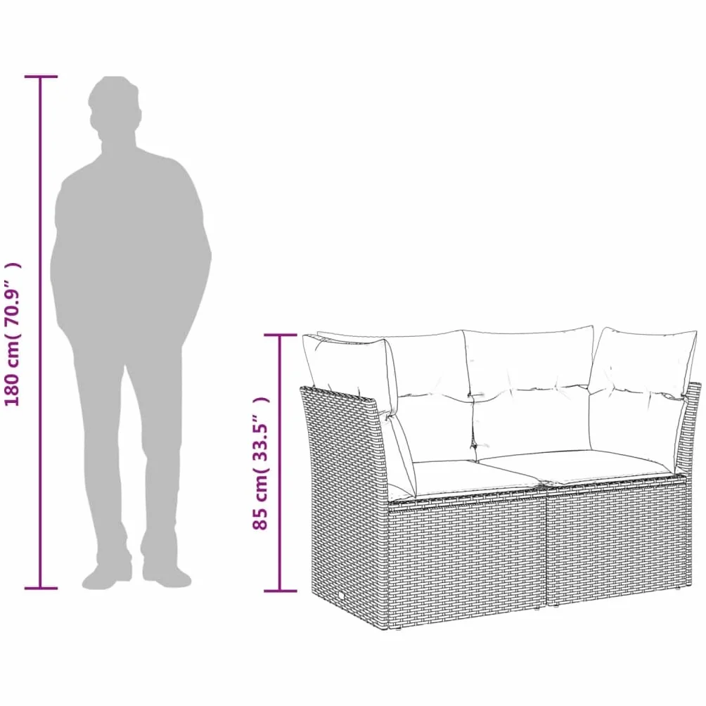 vidaXL Sofa ogrodowa z poduszkami, 2-osobowa, beżowa, polirattan, kanapa ogrodowa, siedzisko ogrodowe, 2-osobowa sofa ogrodowa, kanapy ogrodowe