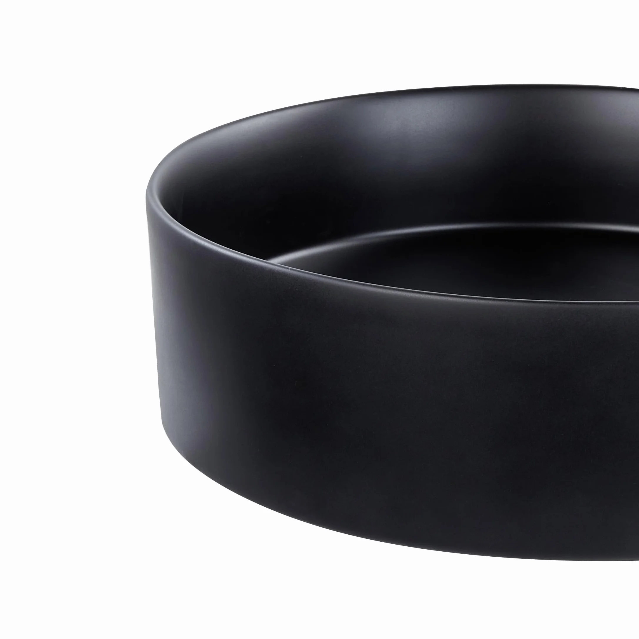 Umywalka łazienkowa nablatowa ceramiczna połyskująca okrągła 40 cm czarna Tebar