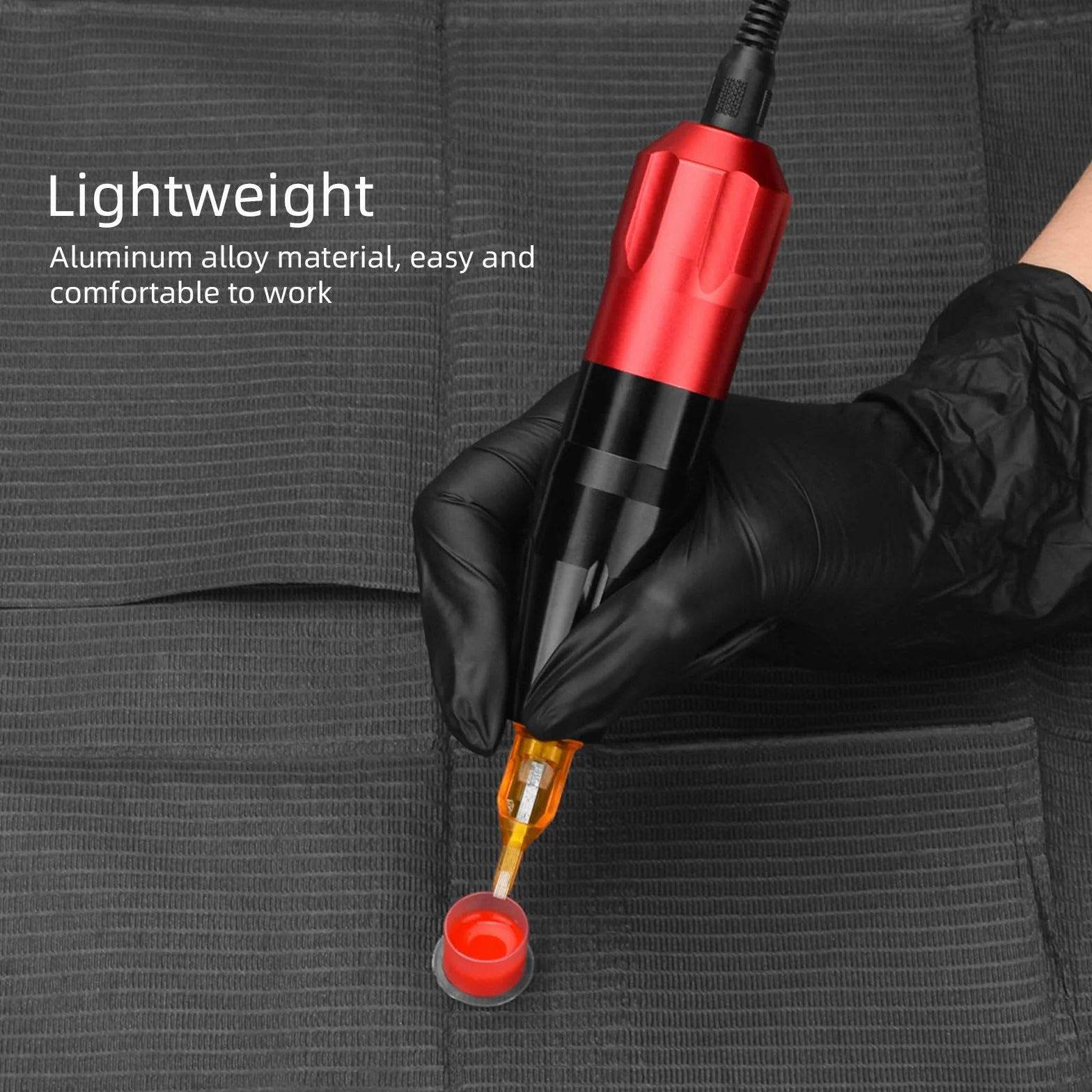 ATOMUS Red Tattoo Pen Kit Cartridge Rotary Complete Professional Tattoo Machine for Beginners(AT03)