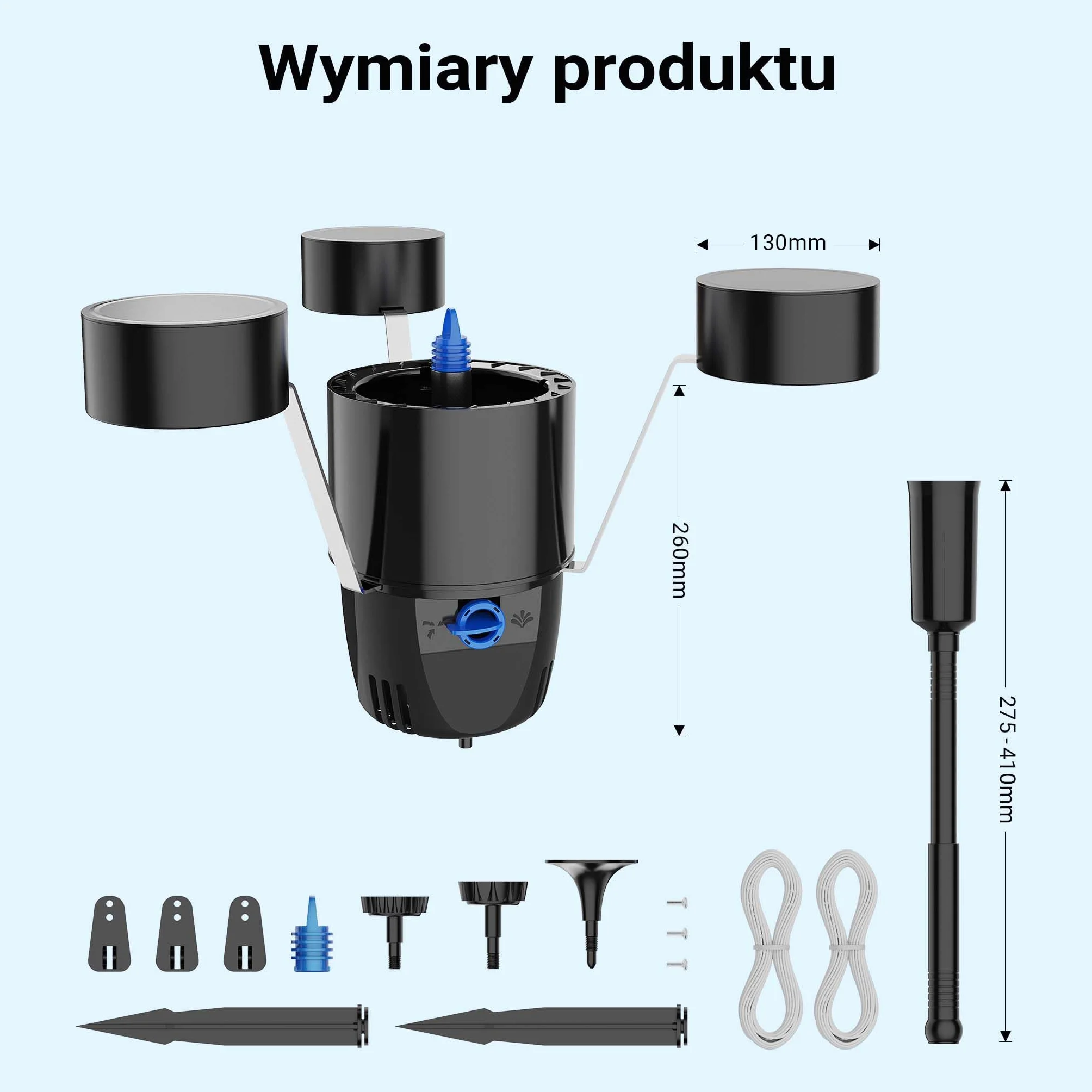 SunSun CSP-250 Skimmer pływający do stawów 40 m² 2500 l/h 45 W z fontanną