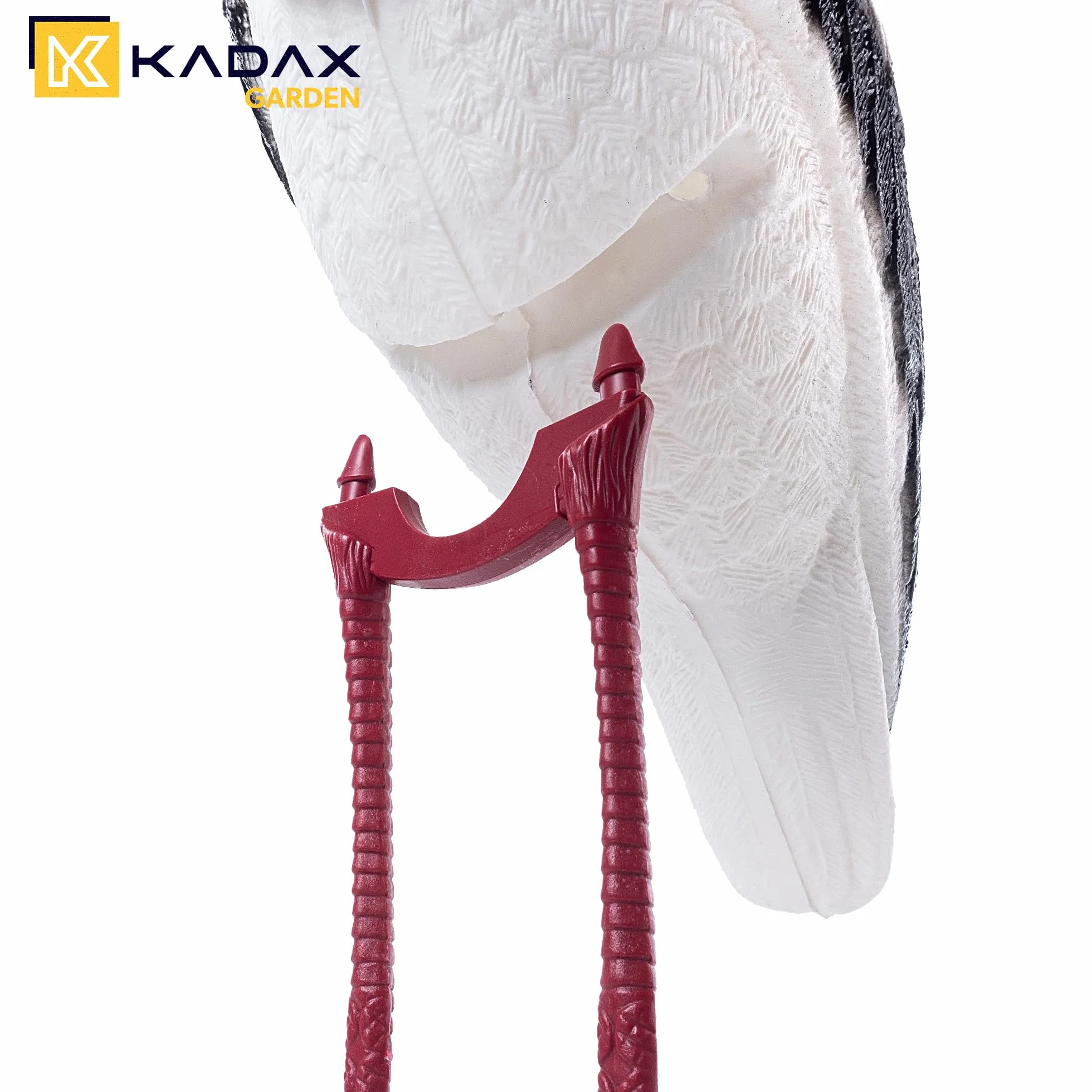KADAX Figura ogrodowa bocian 78cm, realistyczny wygląd zwiększa skuteczność, odporna na warunki atmosferyczne, do odstraszania czapli i ochrony oczka wodnego