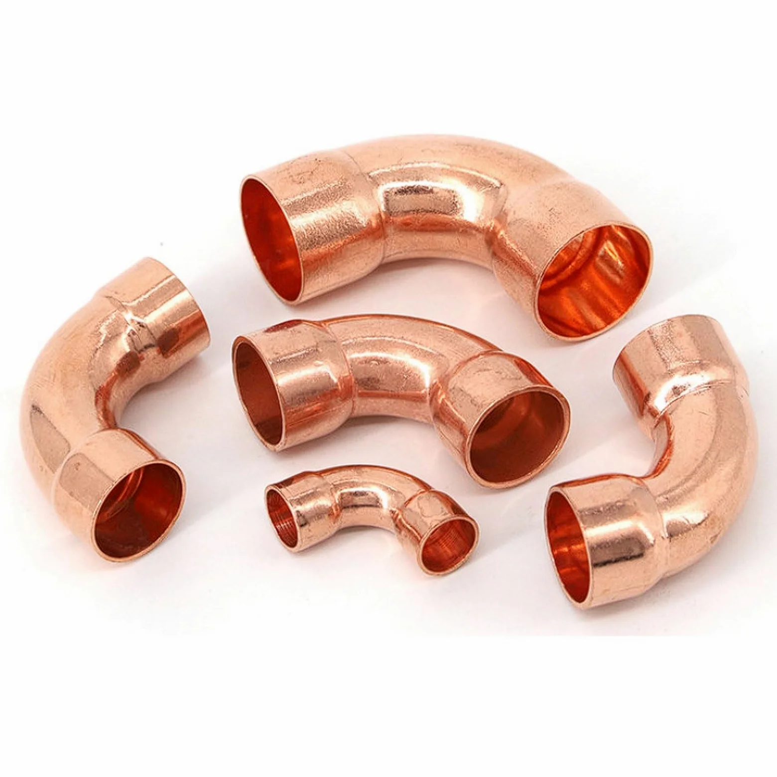 Zestaw złączek do rur miedzianych 1/2" do 2-5/8", Uszczelki lutowane do chłodzenia HVAC AC i kolanek 90 stopni do ogrzewania i klimatyzacji | 54 mm x 1,5 mm