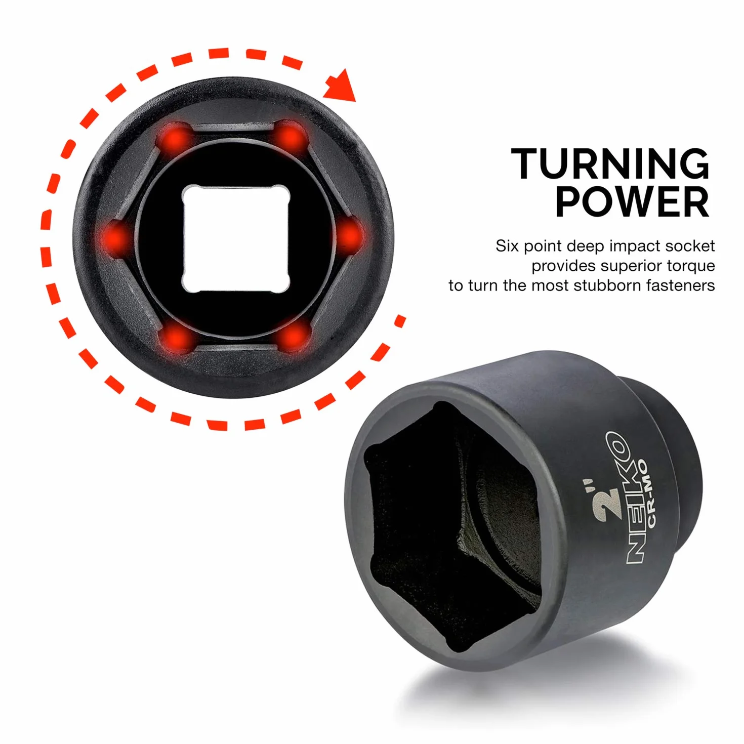 Neiko 02379 gniazdo 3/10,2 cm Drive Impact Set, SAE, CR-V (21 sztuk)