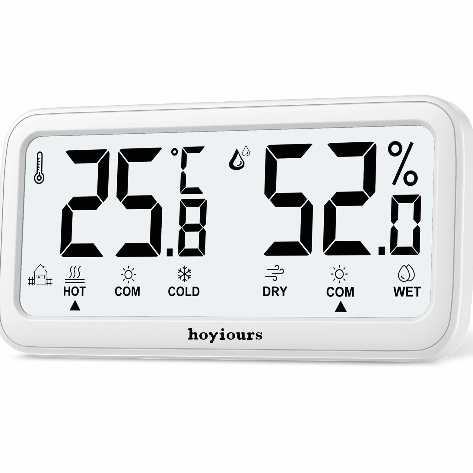 termometr do wnętrz, higrometr, monitorowanie temperatury i wilgotności powietrza, z dwoma czujnikami, do pokoju dziecięcego, sypialni, zwierząt domowych, szklarni