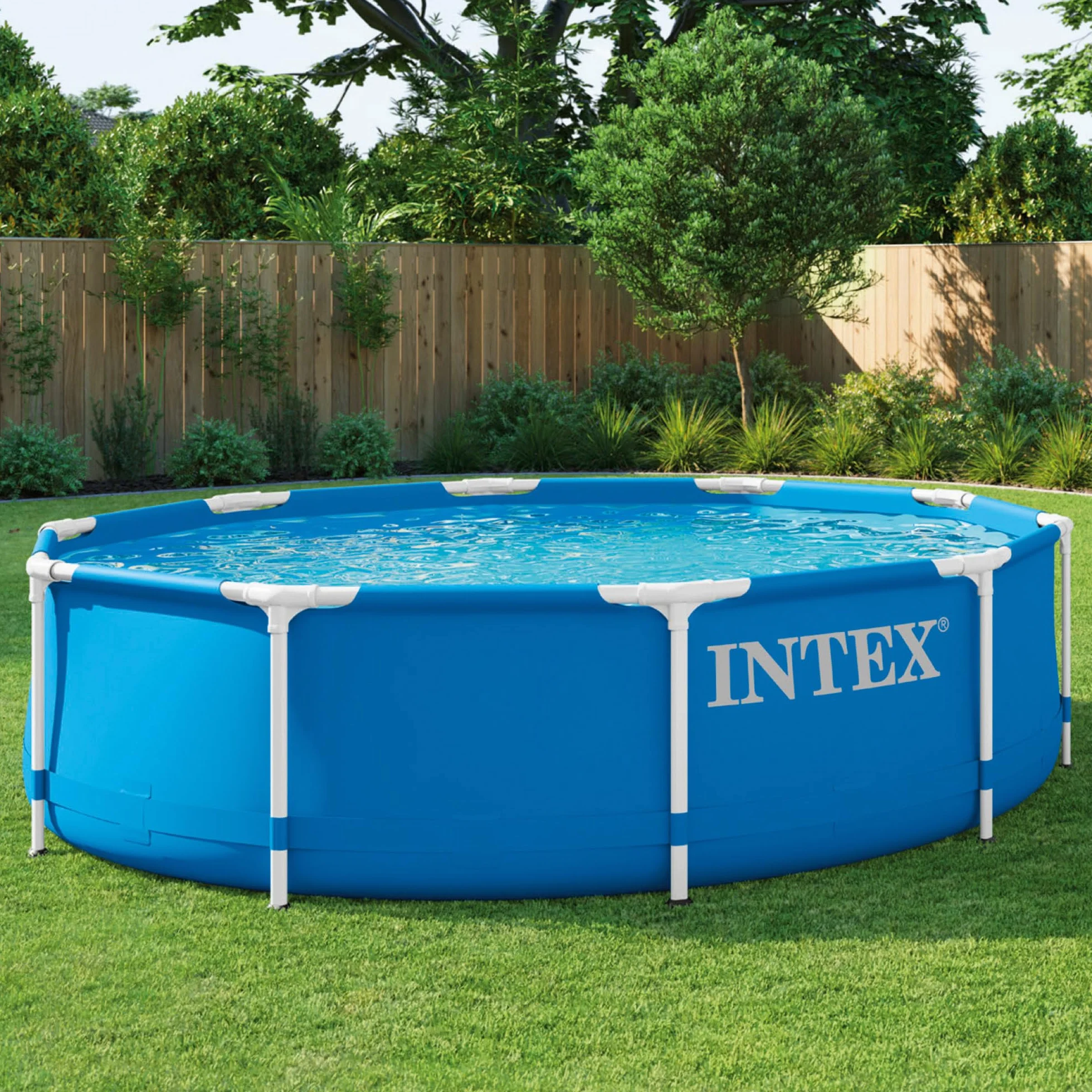Intex 28202UK 10ft x 30in Metal Frame Swimming Pool with Filter Pump, 4485L, Blue