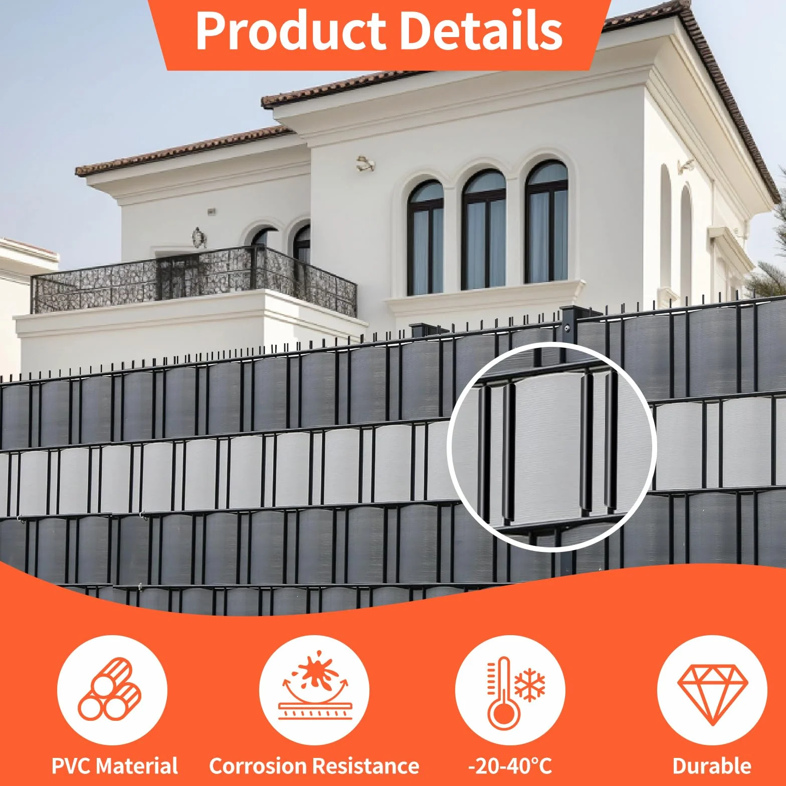 Klipsy mocujące 40 sztuk, szyny zaciskowe 19x1,5 cm, pasy maskujące PCW, mata maskująca do ogrodzenia, balkon, ochrona przed wzrokiem