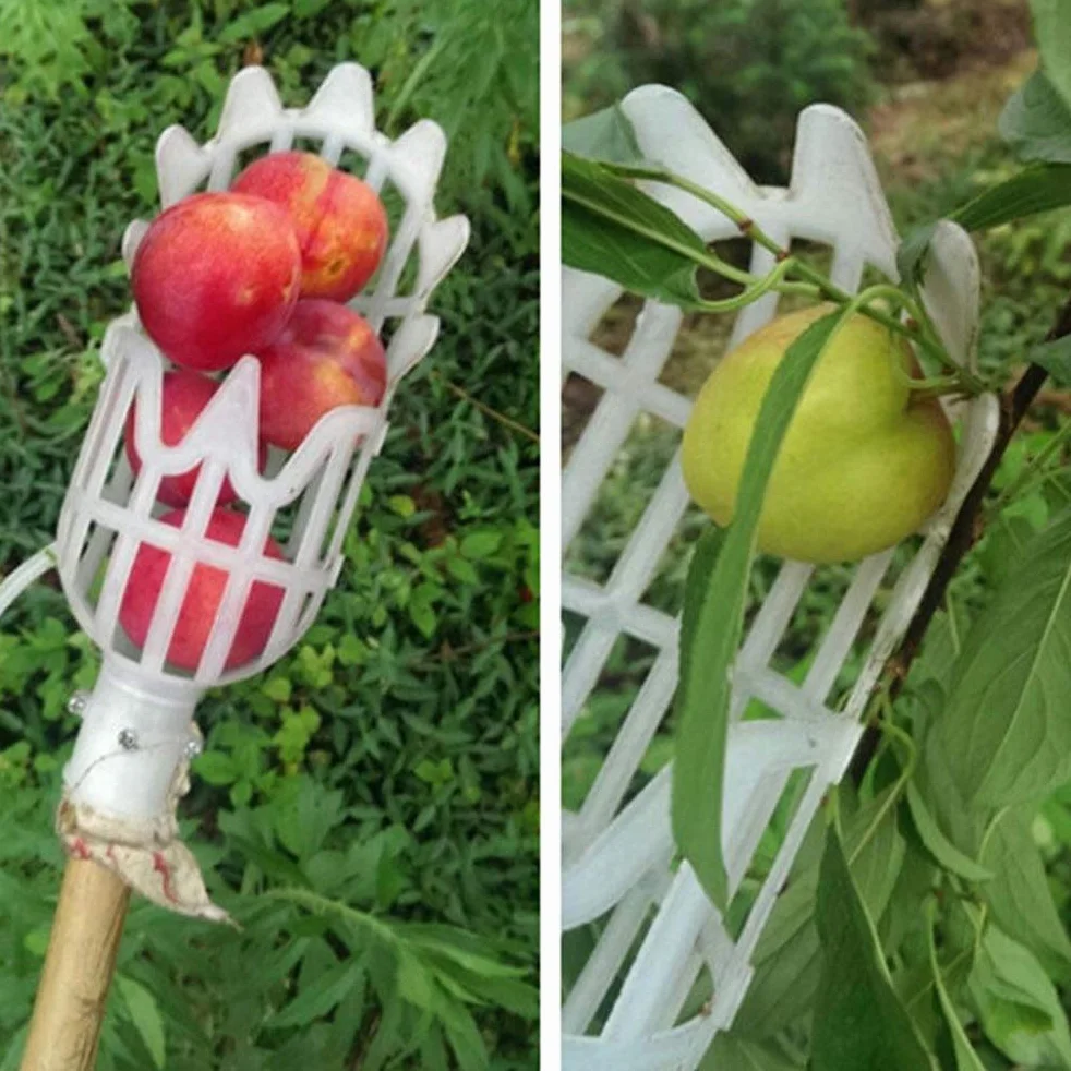 Plastikowy zbieracz do zbierania owoców narzędzie ogrodowe biały