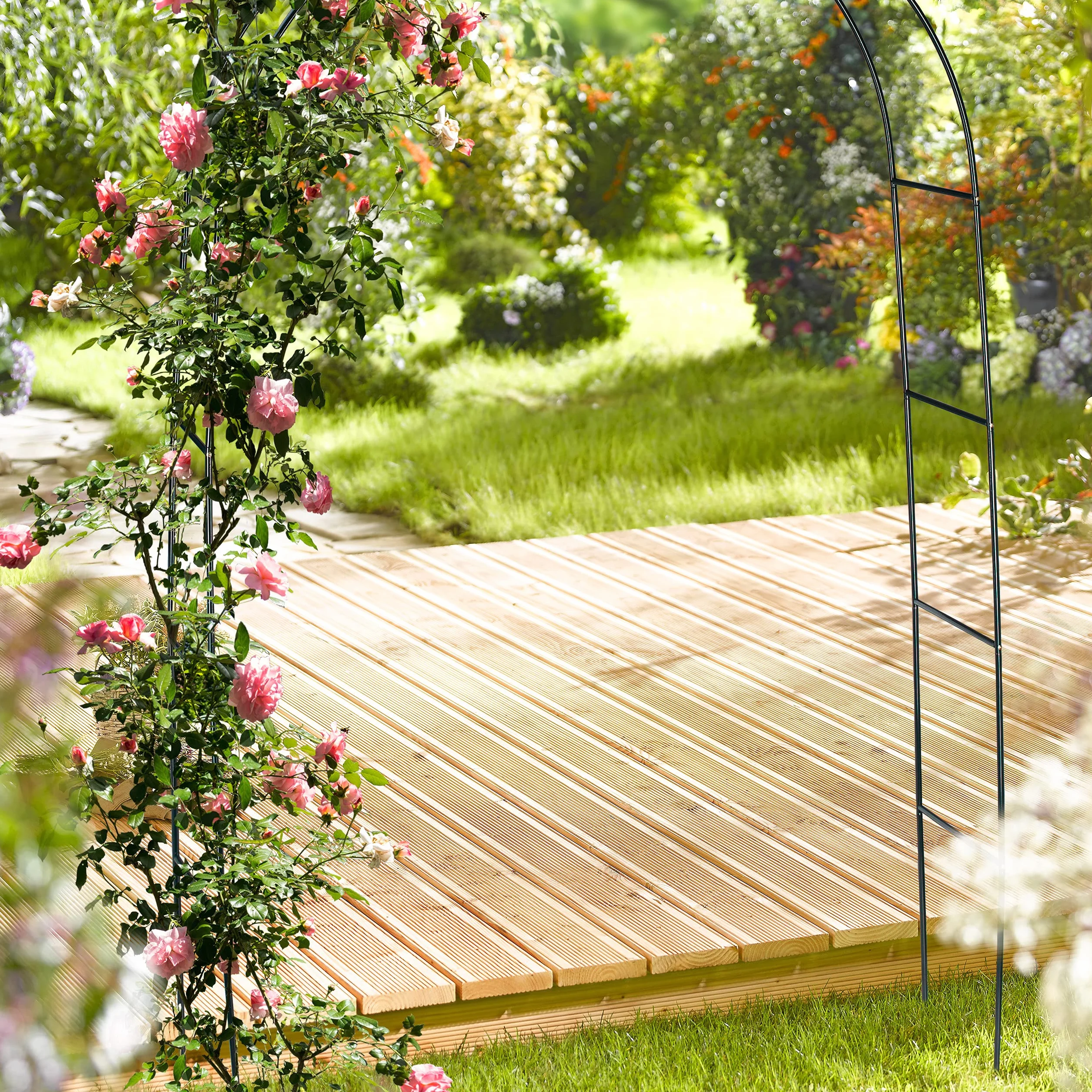 Relaxdays ‎10010020 Pergola na Róże, Zielony, 38 x 140 x 240 cm