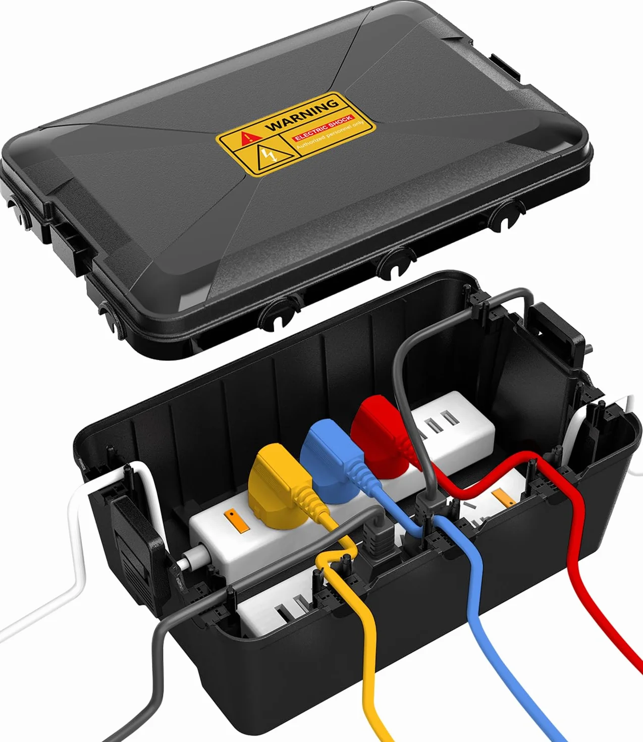 Skrzynka Elektryczna na Zewnątrz IP54 Wodoodporna 32x22x13cm, Ekstra Duża Obudowa na Kable, Wodoszczelna Puszka Rozdzielcza Ogrodowa, Ochrona Gniazd przed Deszczem i Śniegiem, Puszka rozdzielcza