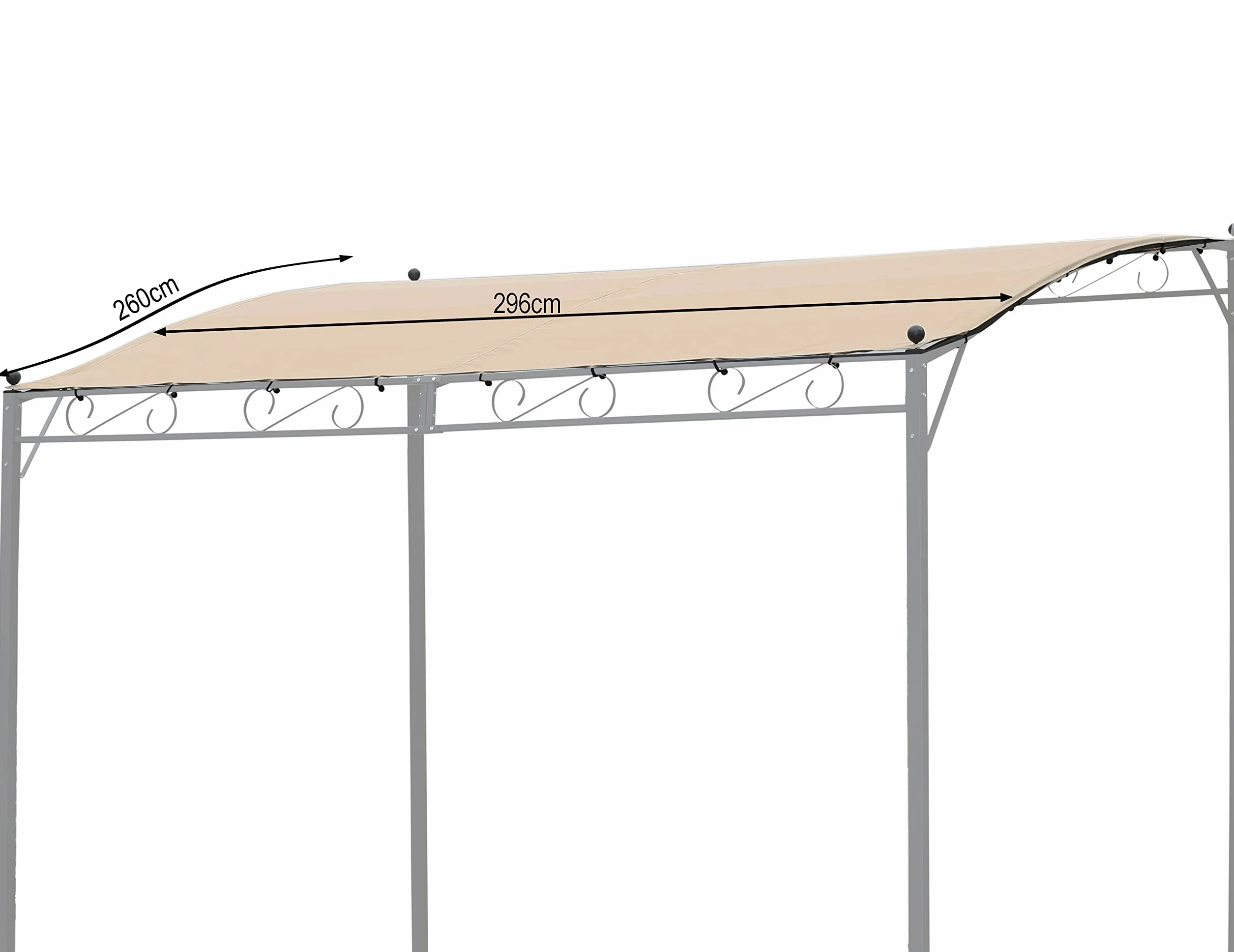 QUICK STAR Pergola Dach 250x300 cm Zadaszenie Tarasu Piaskowy