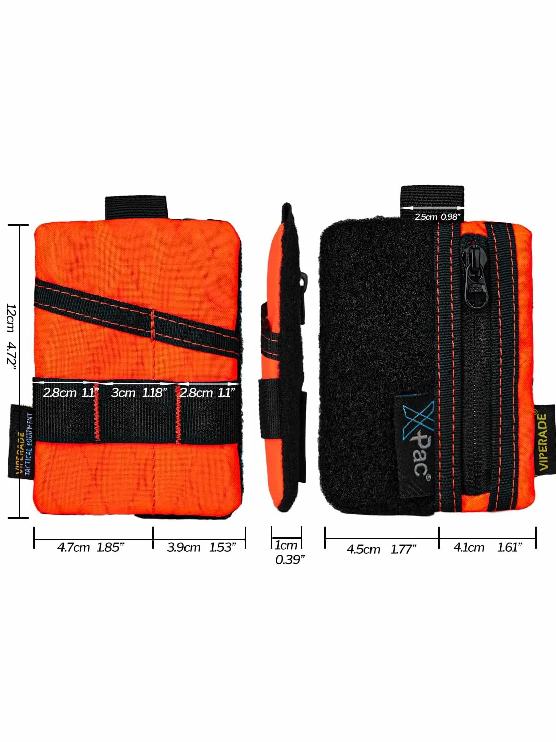 VIPERADE VE15 Mini organizer kieszonkowy EDC, mini kieszonkowa torba na narzędzia z miejscem na naszywki DIY, mini kieszonka, portfel, portmonetka na monety do EDC, łatwy dostęp do karabińczyka,