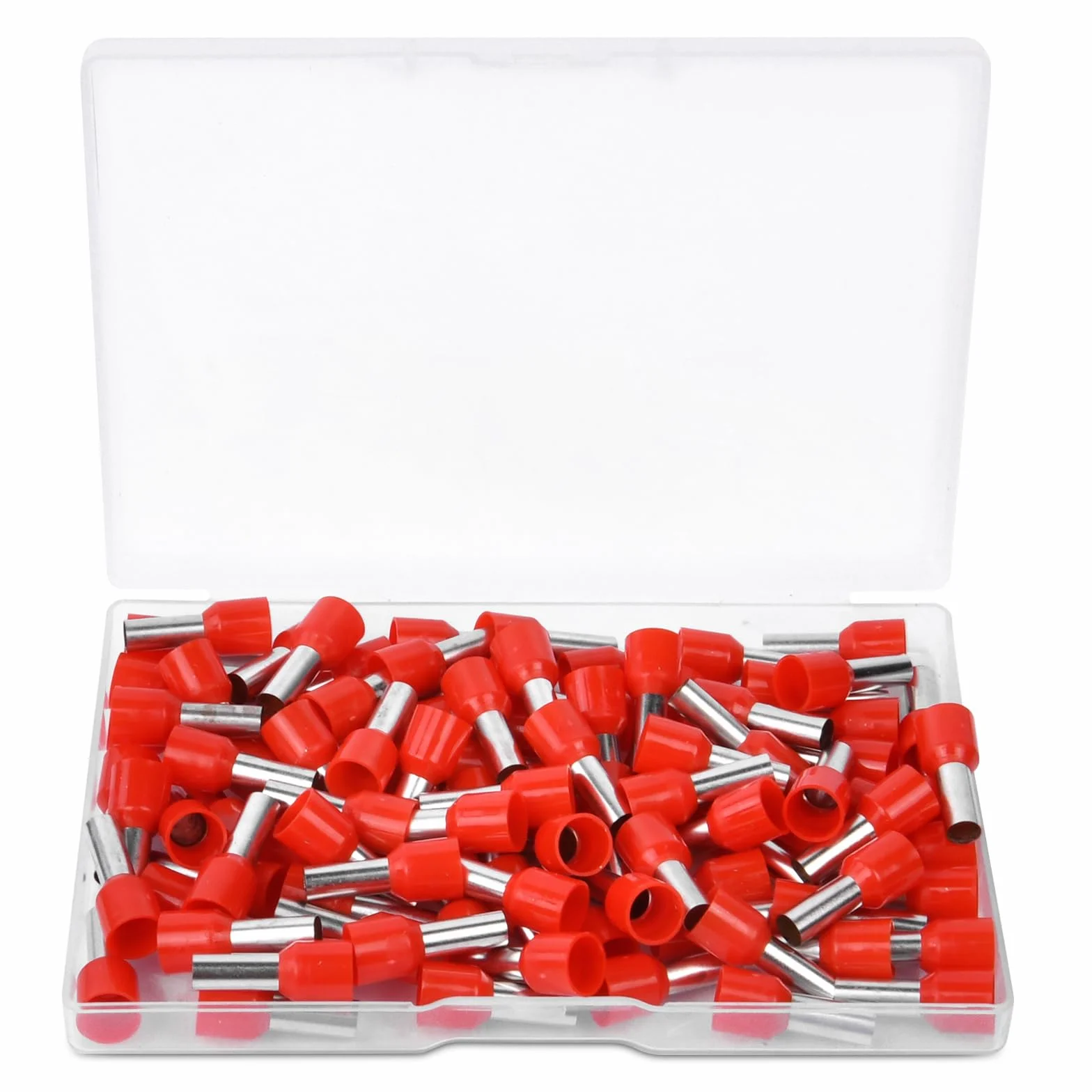 flintronic Zestaw tulejek kablowych 10 mm², 100 sztuk końcówek kablowych, płaskie tulejki, złącza zaciskowe, osłony izolacyjne, widelce, końcówki kablowe, pudełko kablowe, złącze wtykowe dla