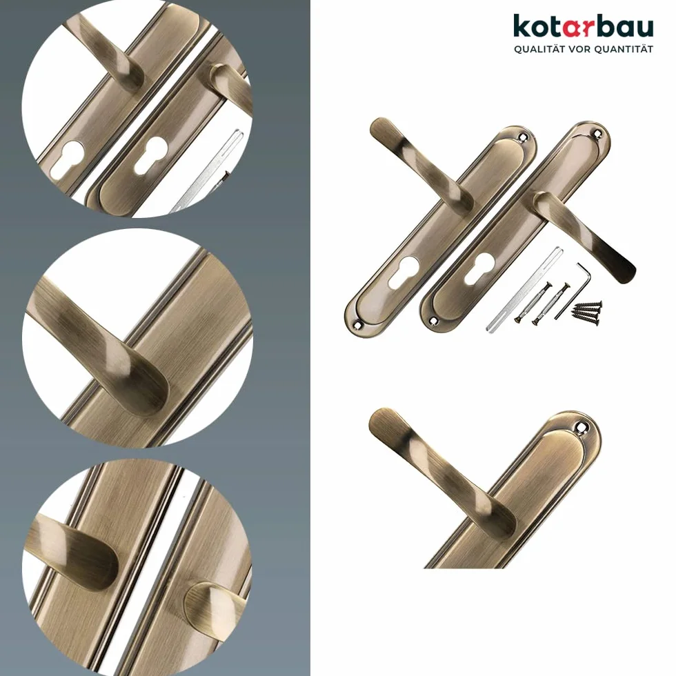 KOTARBAU Klamka 90 mm PZ klamka do drzwi Patin okucie drzwiowe Klamka do drzwi Zestaw klamek Długi szyld Zestaw klamek do drzwi wewnętrznych Drzwi Zewnętrzne Uchwyt Okucie bramy