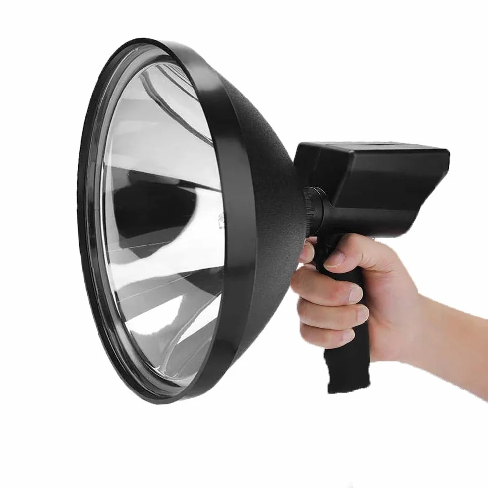 Latarka kieszonkowa 100 W HID 9 cali do użytku wewnątrz i na zewnątrz, 12 V, przenośna latarka punktowa, na kemping, do pływania łodzią, rolnictwa, reflektor roboczy