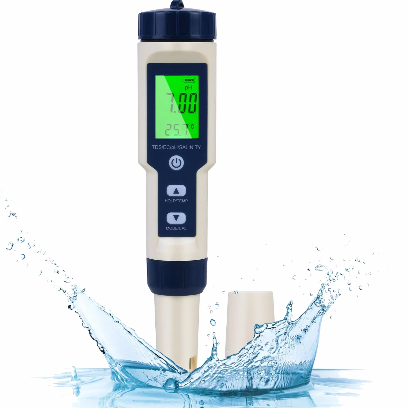 Flintronic Miernik pH 5 w 1 TDS EC Zasolenia Temp pH Tester Basenu Cyfrowy Automatyczna Kompensacja Temperatury LCD