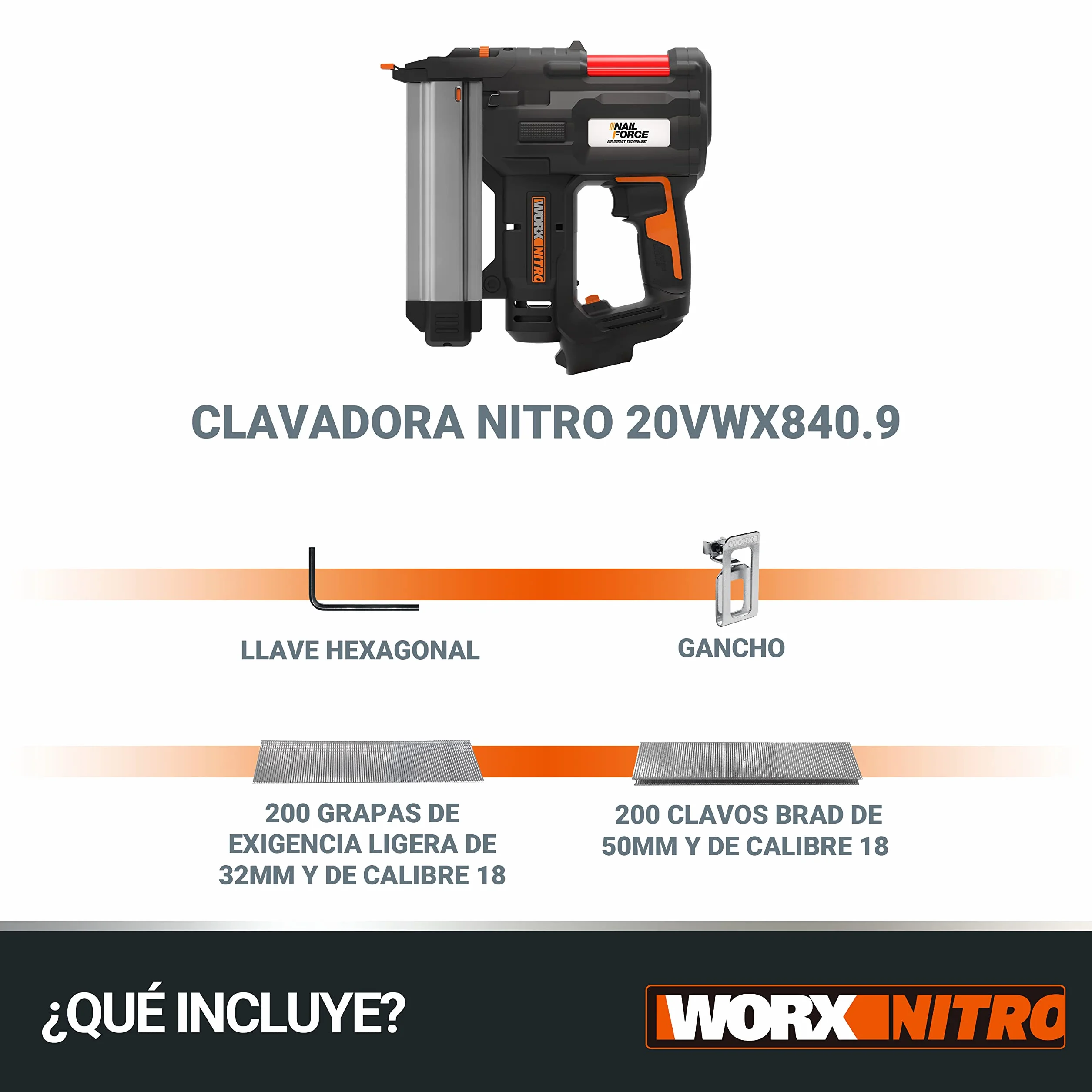 WORX WX840.9 18V (20V Max) Akumulatorowa zgrzewarka do gwoździ/zszywek - (Tylko narzędzie - Akumulator i ładowarka sprzedawane osobno)
