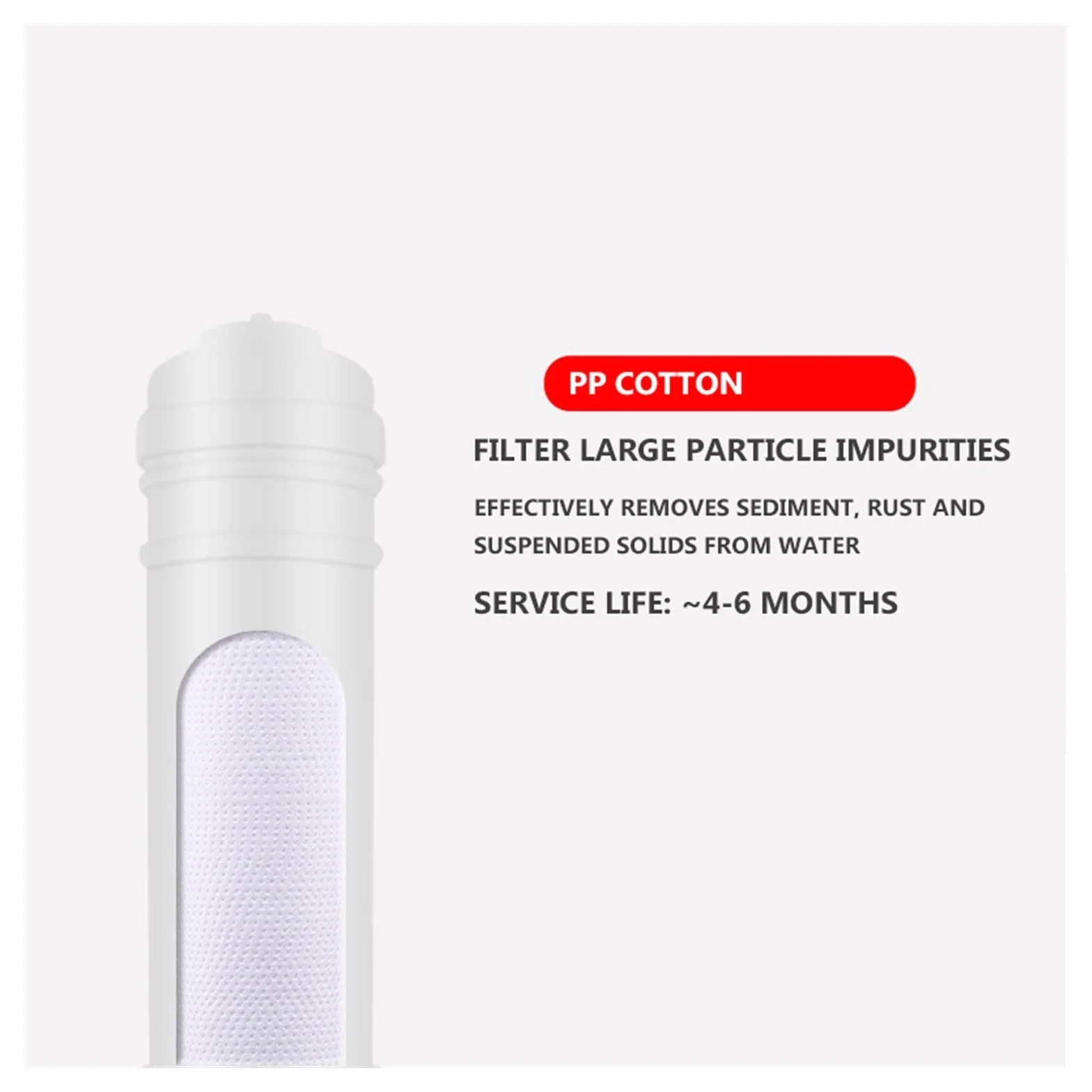1 mikron Ppf + granulowany filtr z węglem aktywnym Udf + Cto blok węglowy filtr wkład do filtra wody do 5 etapów odwróconej osmozy Bezpieczne materiały