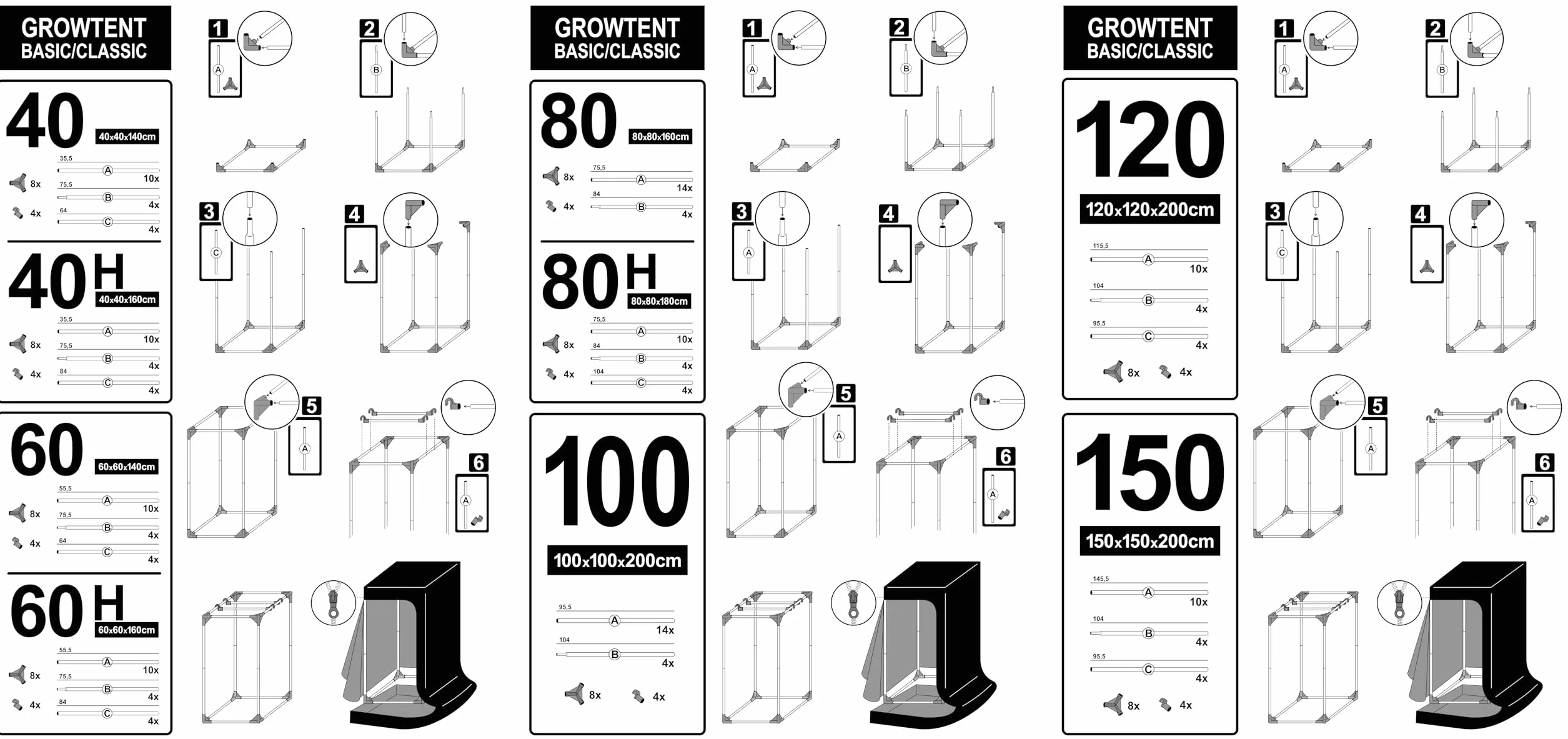 TRAFIKA Szafa uprawowa Indoor 100x100x200cm Grow Tent Mylar premium