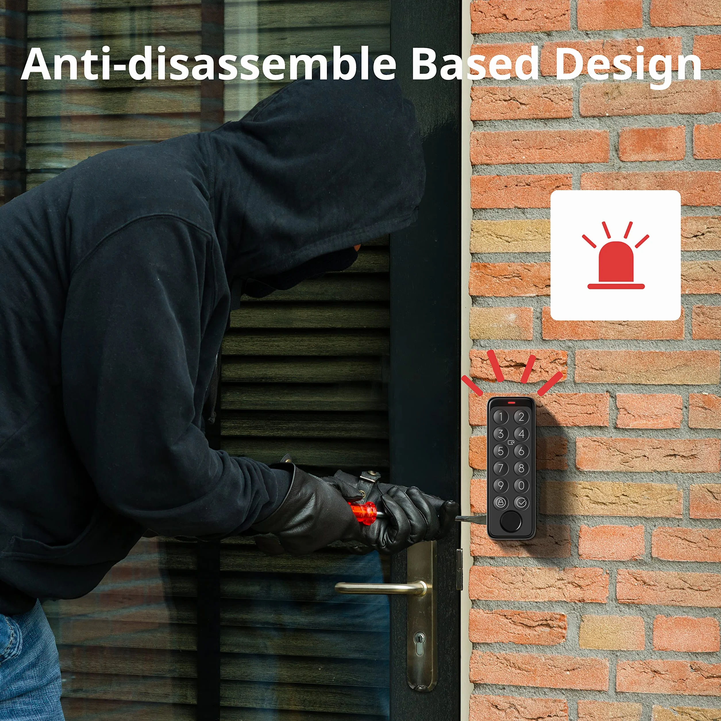 SwitchBot Smart Keypad Touch do SwitchBot Lock, bezkluczykowy dostęp przez odcisk palca, wodoodporny IP65, obsługuje wirtualne hasła dla bezpieczeństwa w domu