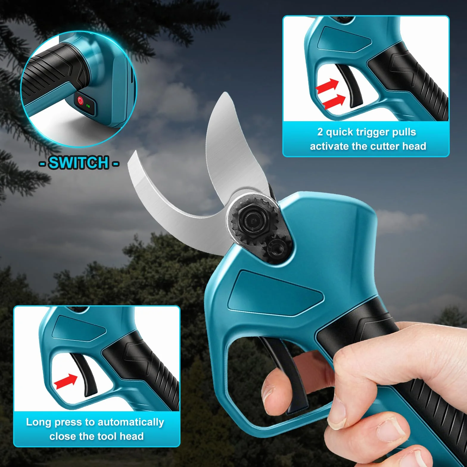 Makita 18 V Akumulatorowe Nożyce do Gałęzi Bezszczotkowe LCD 45 mm