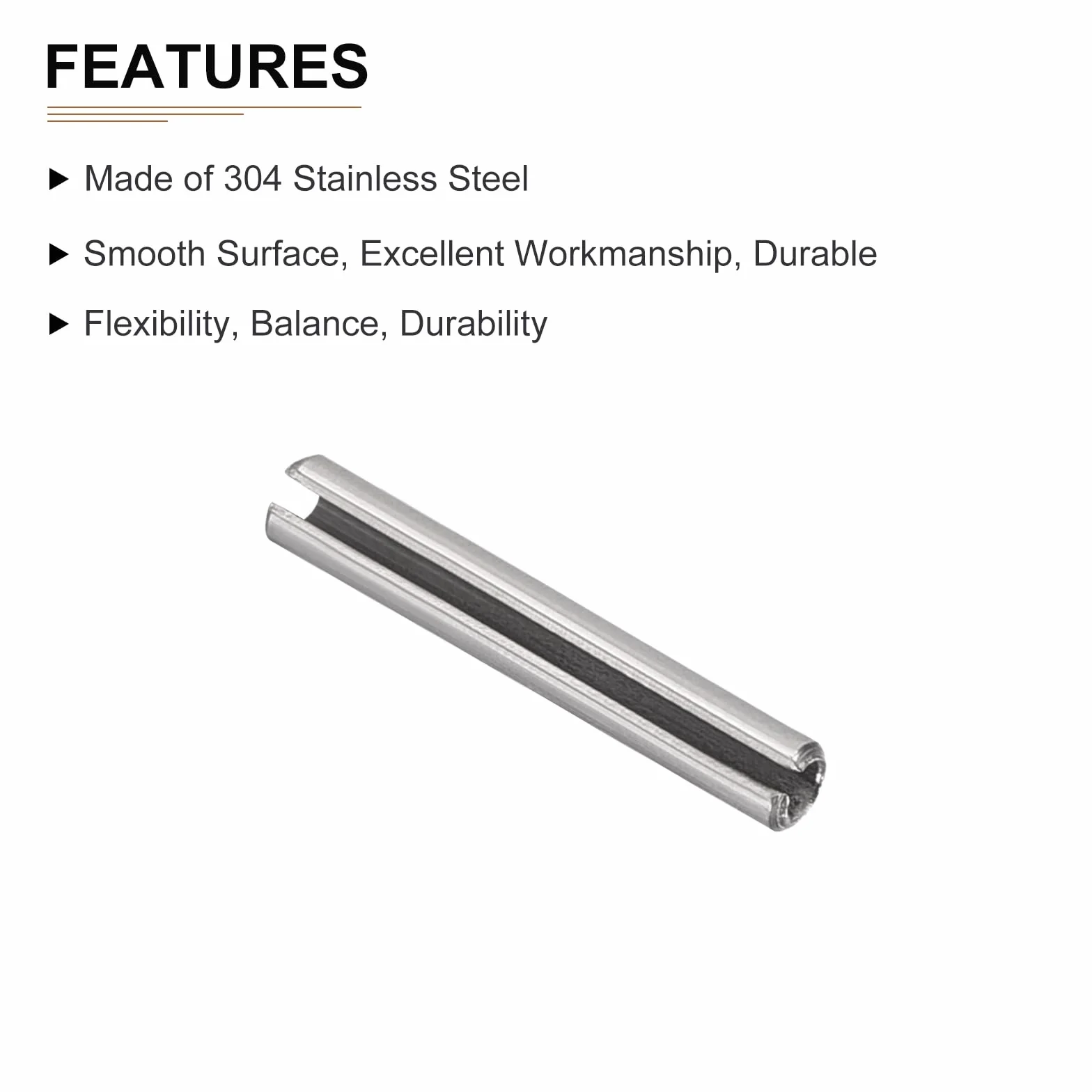 DTGN M2 x 20 mm (DxL) ze stali sprężynowej typu sworzeń - 20 sztuk - dobre do mocowania maszyn gospodarstwa domowego, stal nierdzewna 304 stal sprężynowa trzpień naprężający wałek - srebrny