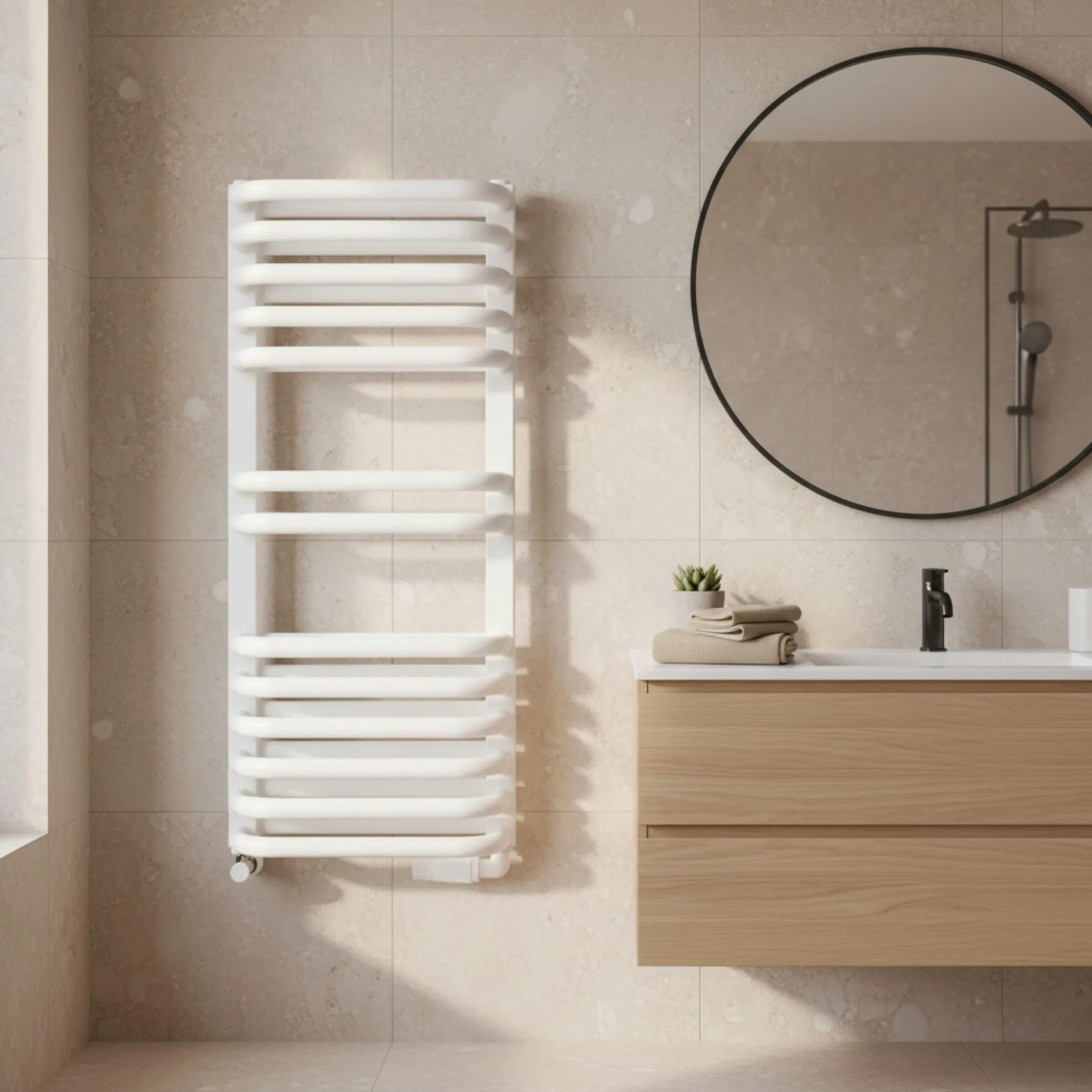 Grzejnik łazienkowy Luxrad Stark 64x30 biały ZBD 310W