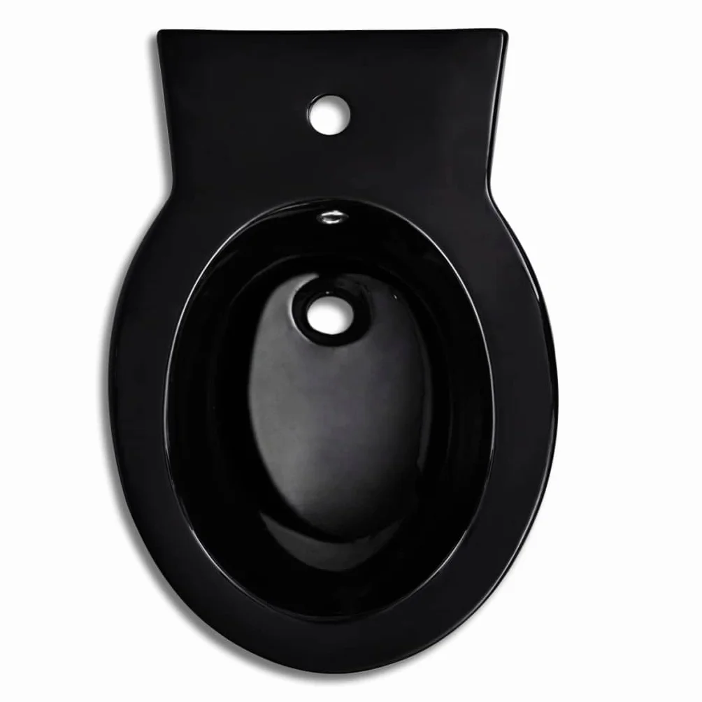Czarny ceramiczny zestaw toaletowy i bidet - ładny