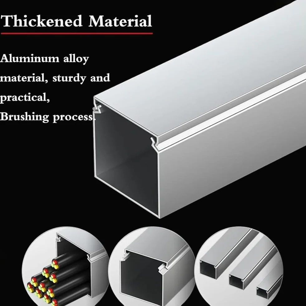 Aluminiowy system zarządzania kanałami kablowymi, zestaw otwartych przewodów do użytku wewnątrz i na zewnątrz, 80 x 40 mm